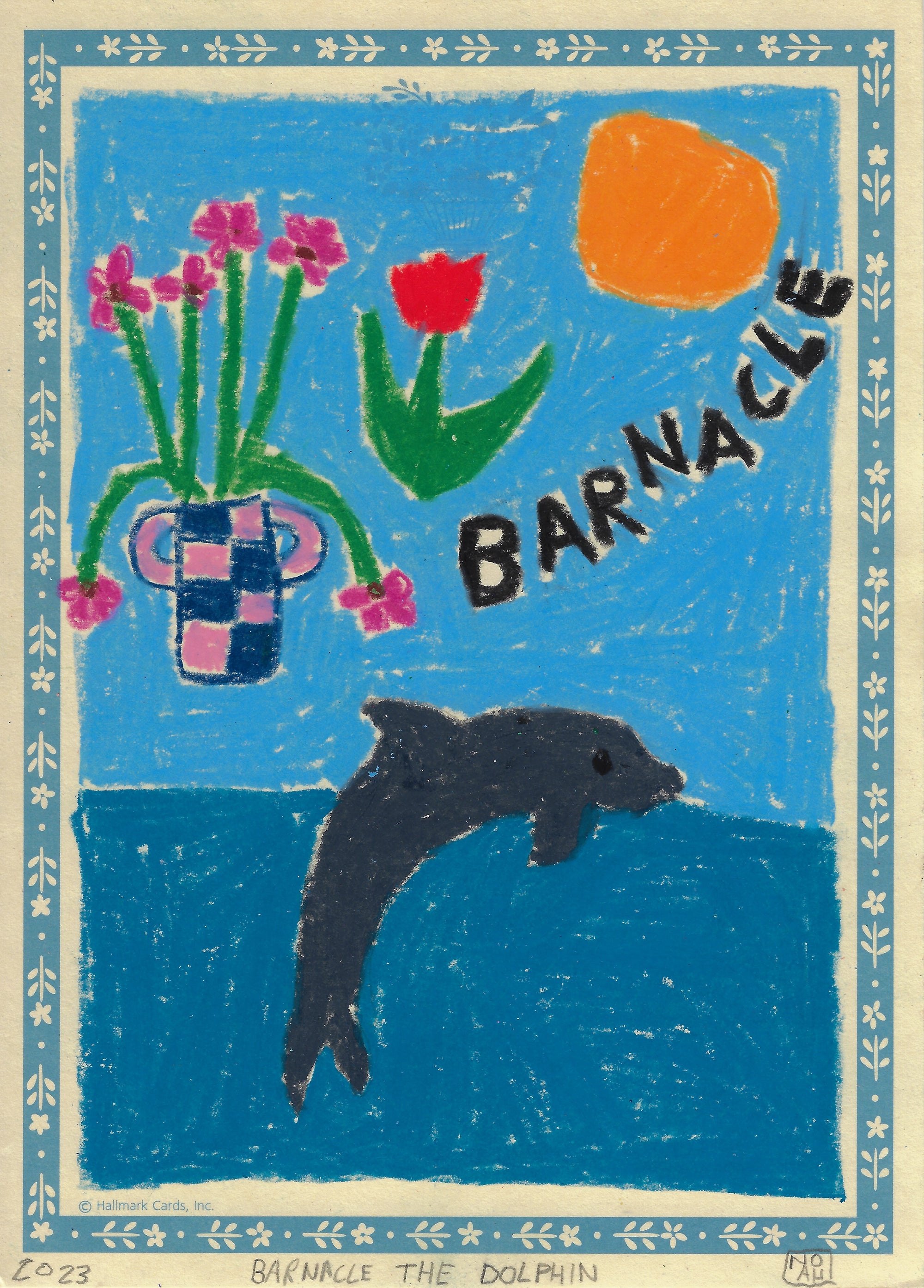 "Barnacle the Dolphin" - Noah Mackenzie Original Drawing 2024