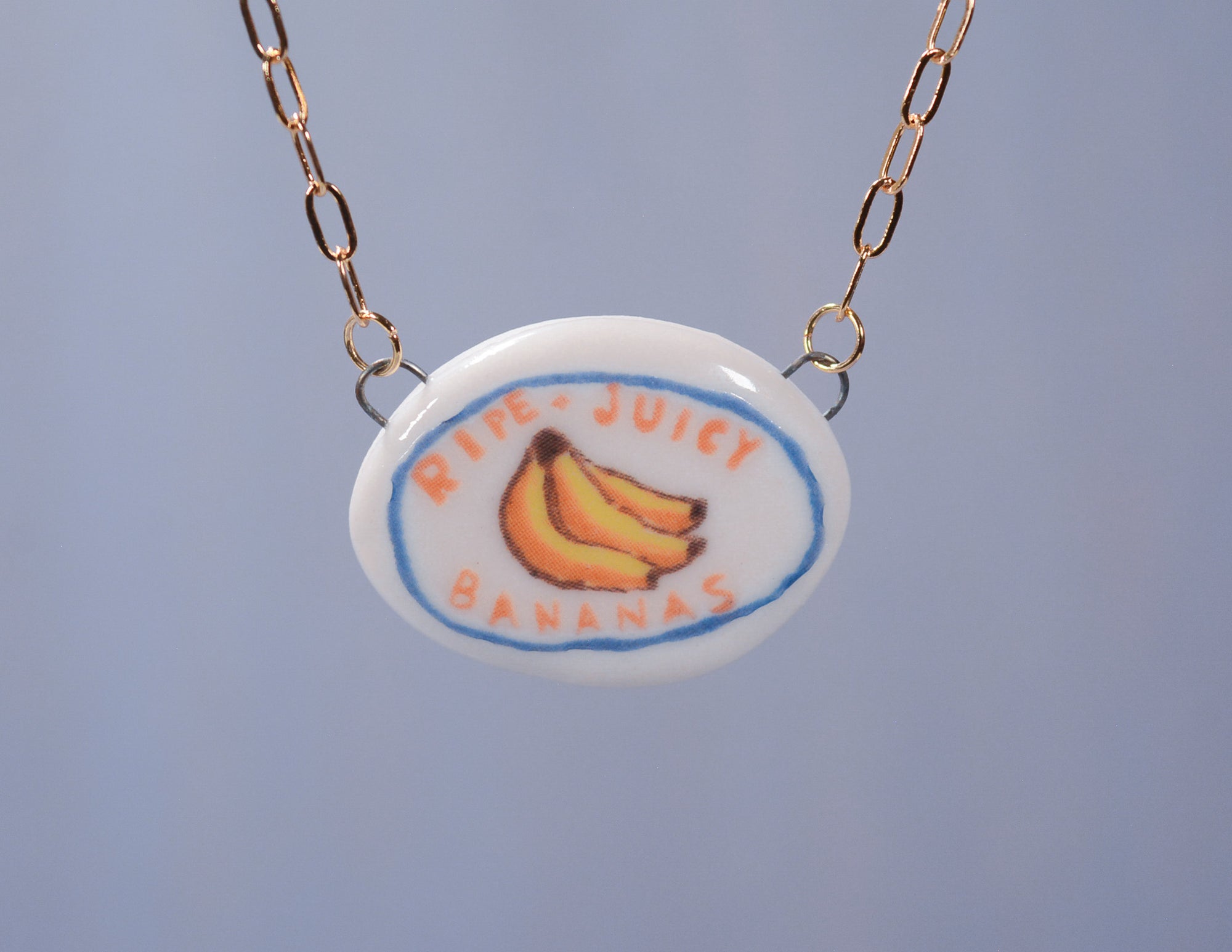 Banana Produce Sticker Necklace