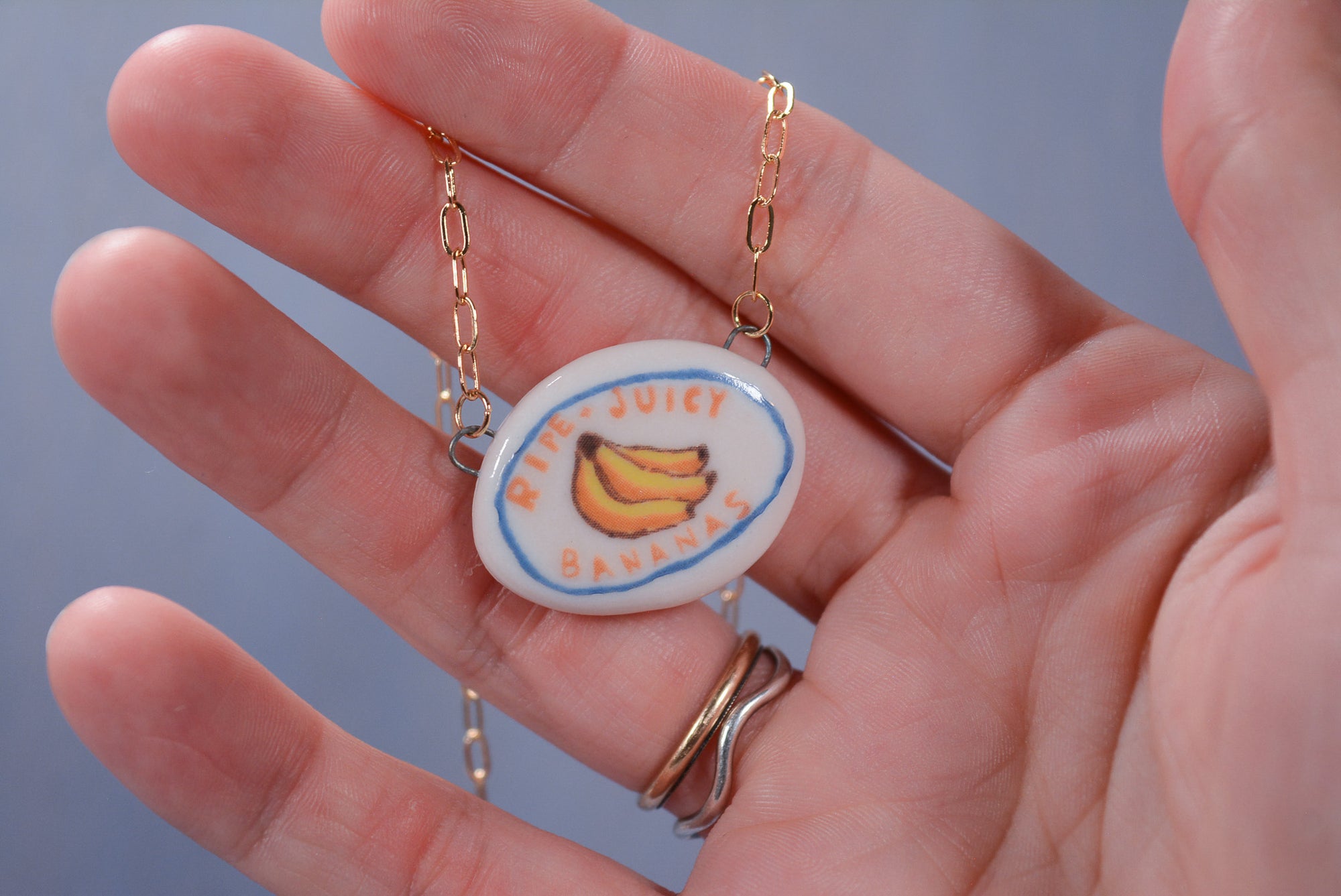 Banana Produce Sticker Necklace
