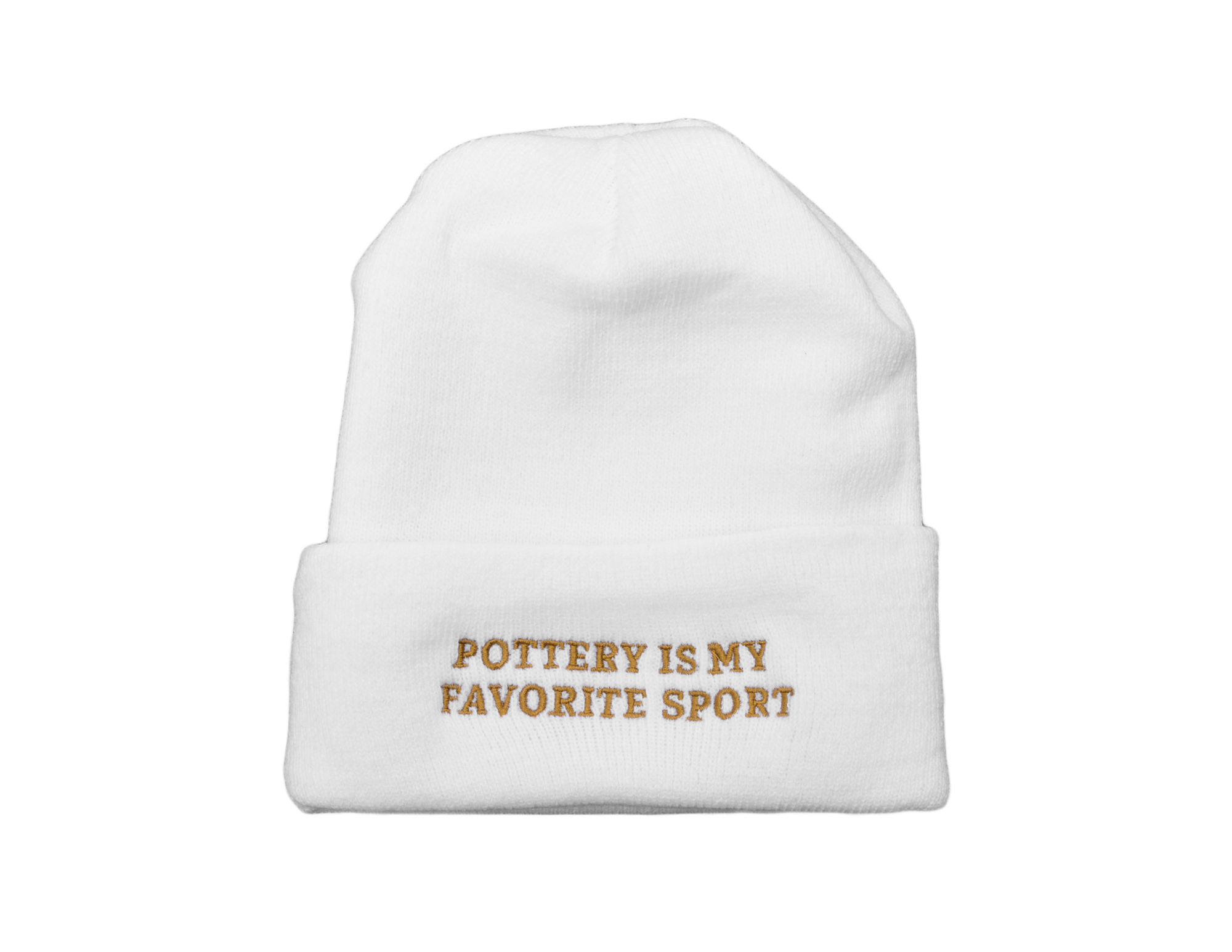 Pottery Is My Favorite Sport Beanie - White