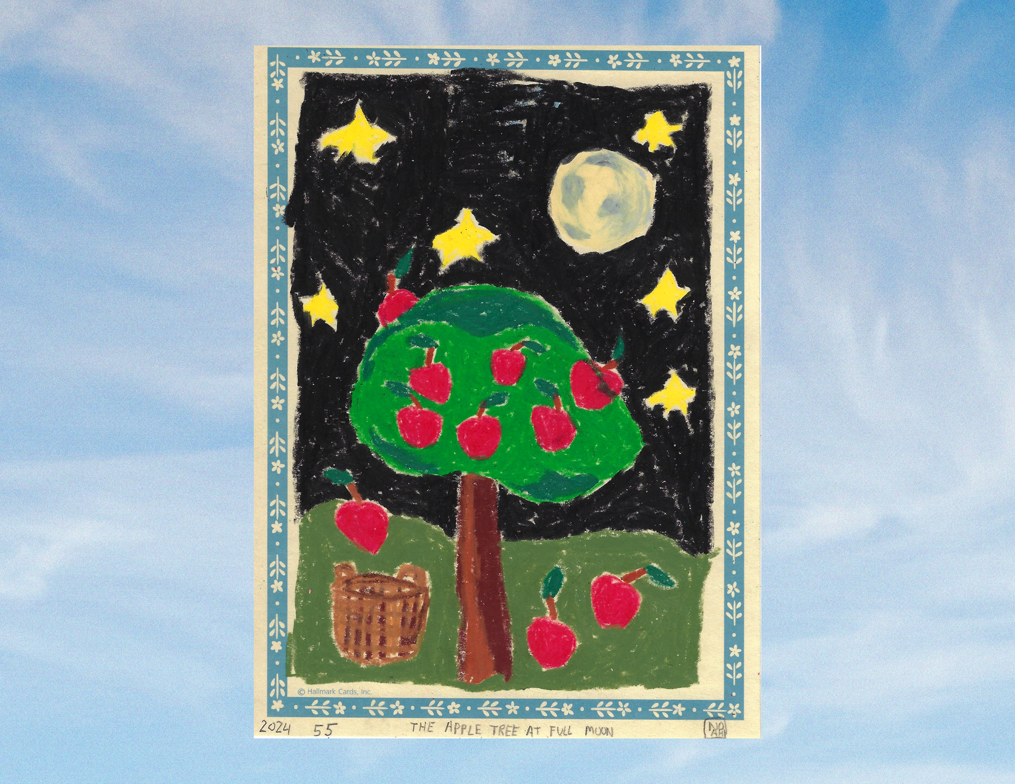 "Apple Tree at Full Moon" - Noah Mackenzie Original Drawing 2024