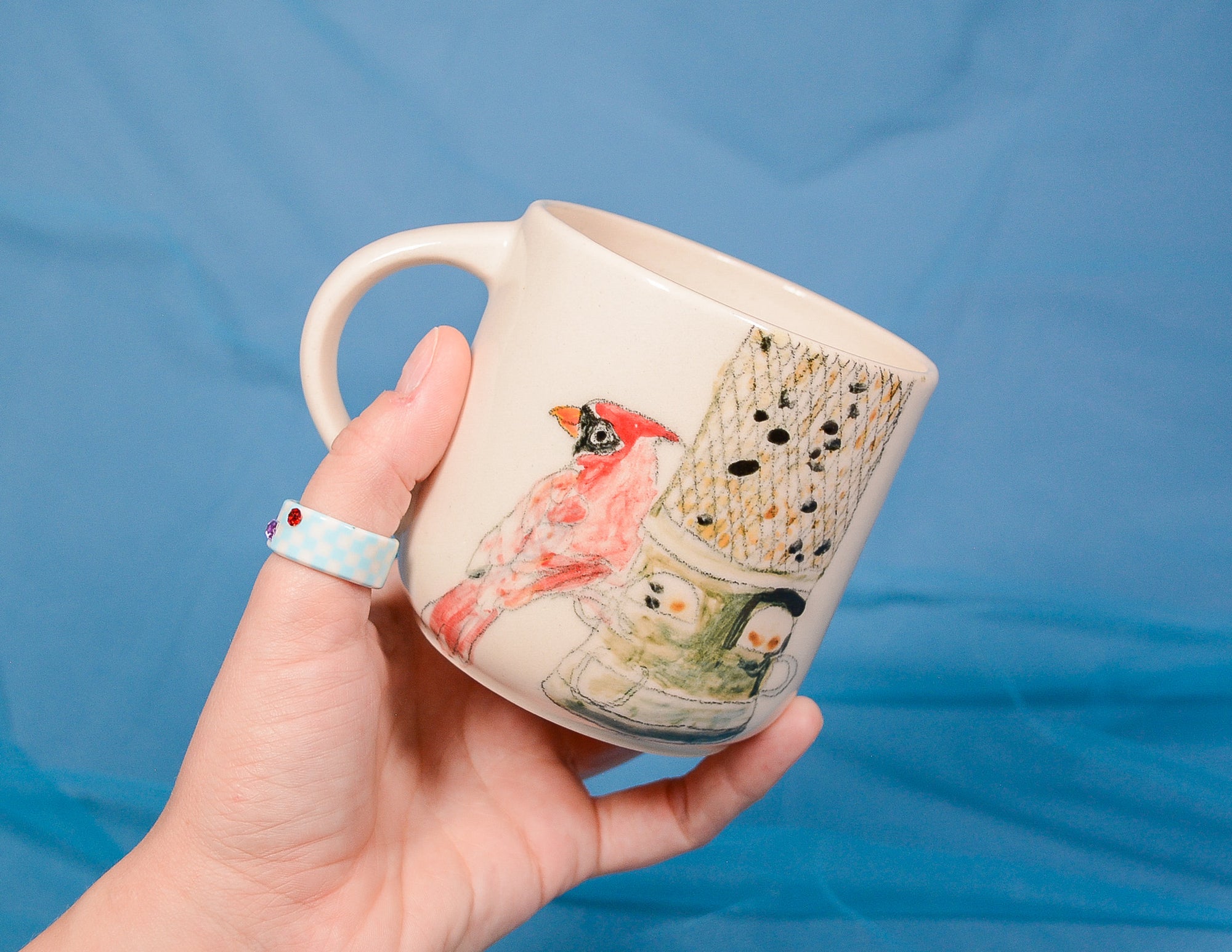 Cardinal at the Feeder Mug