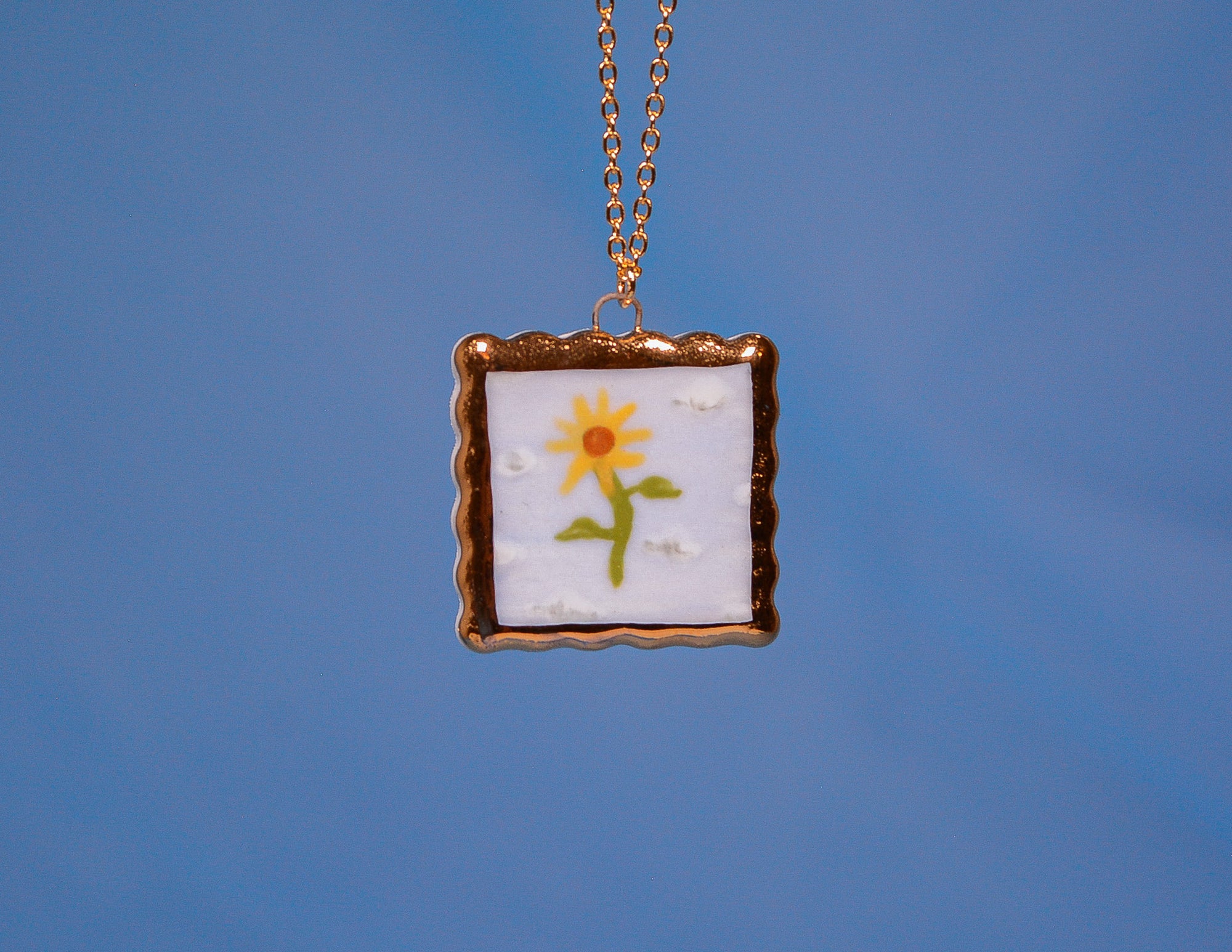 Sky Sunflower Painting Necklace