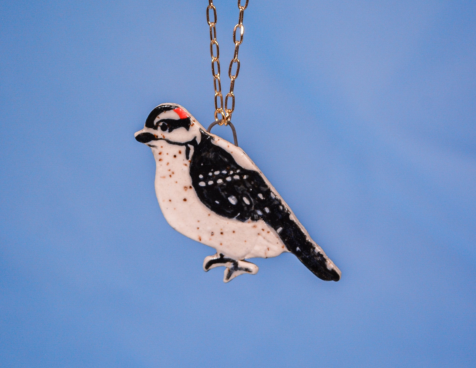 Downy Woodpecker Necklace