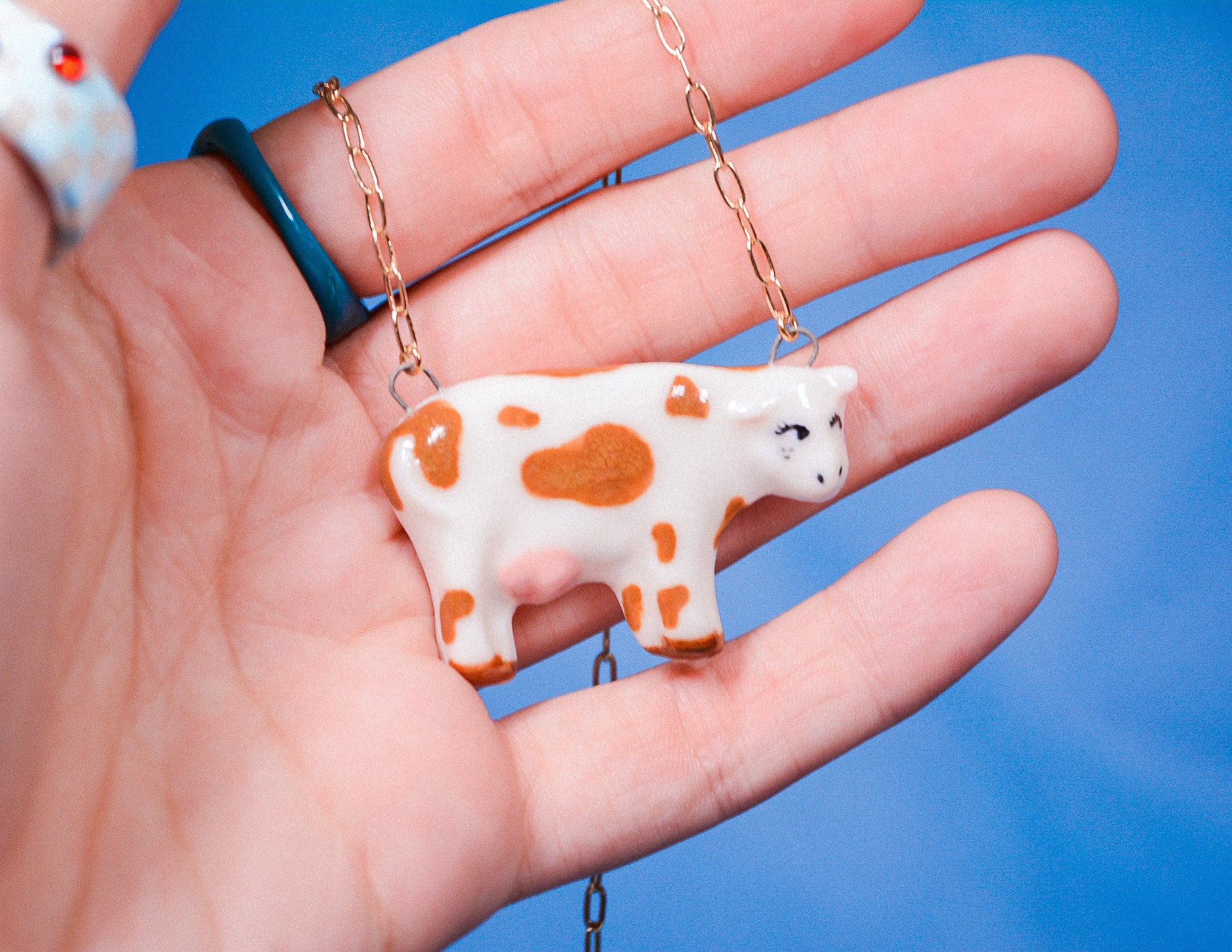 Brown Baby Cow Necklace