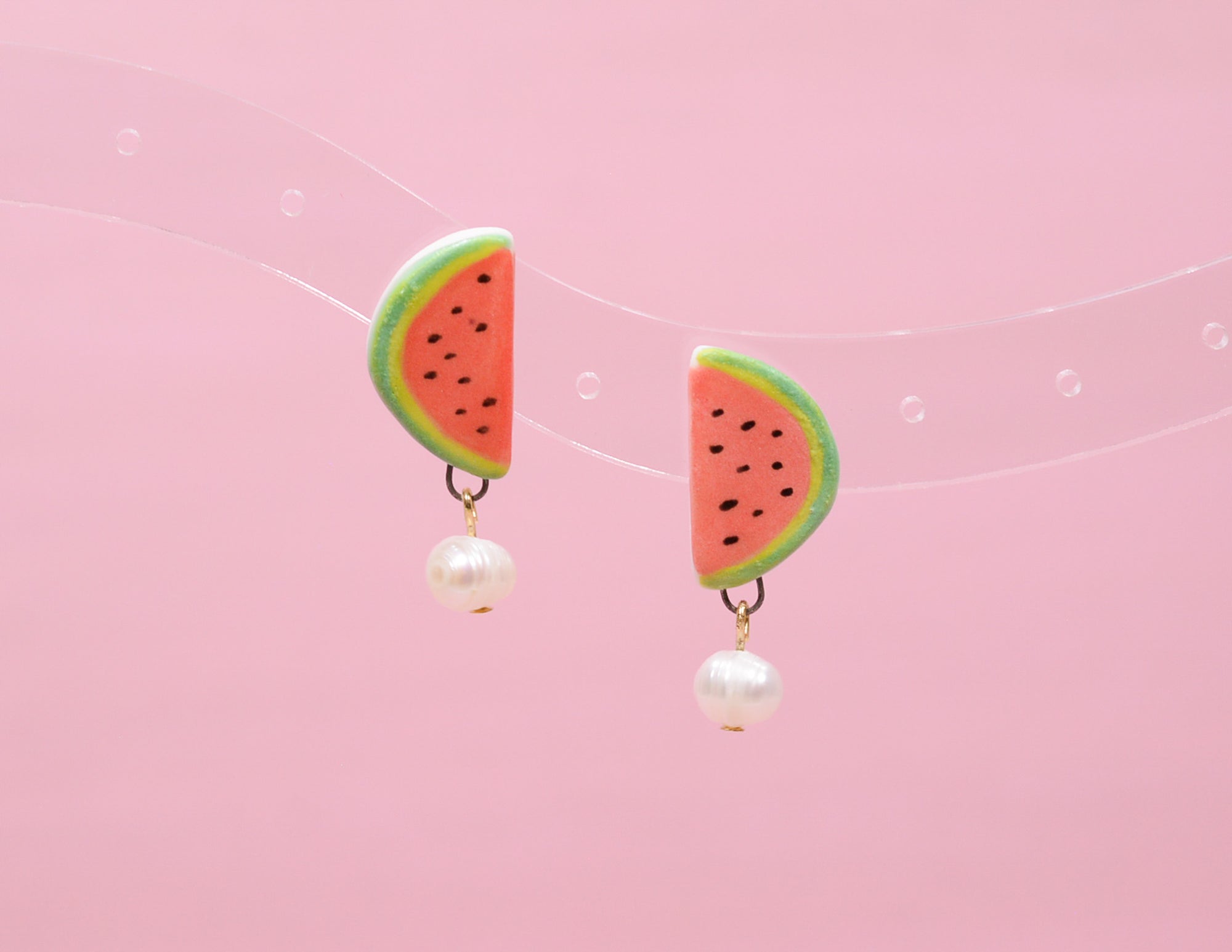 Watermelon Pearl Earrings