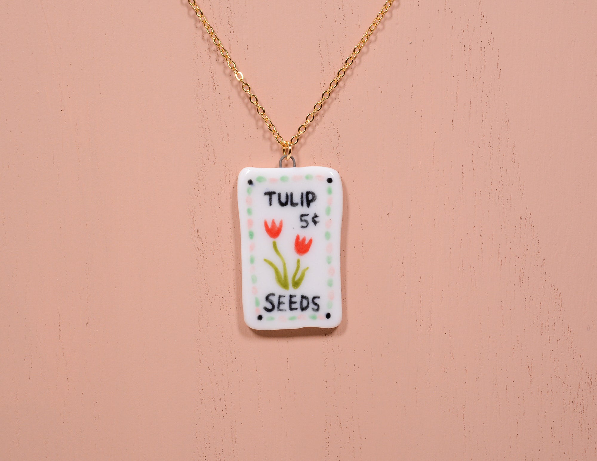 Tulip Seed Packet Necklace