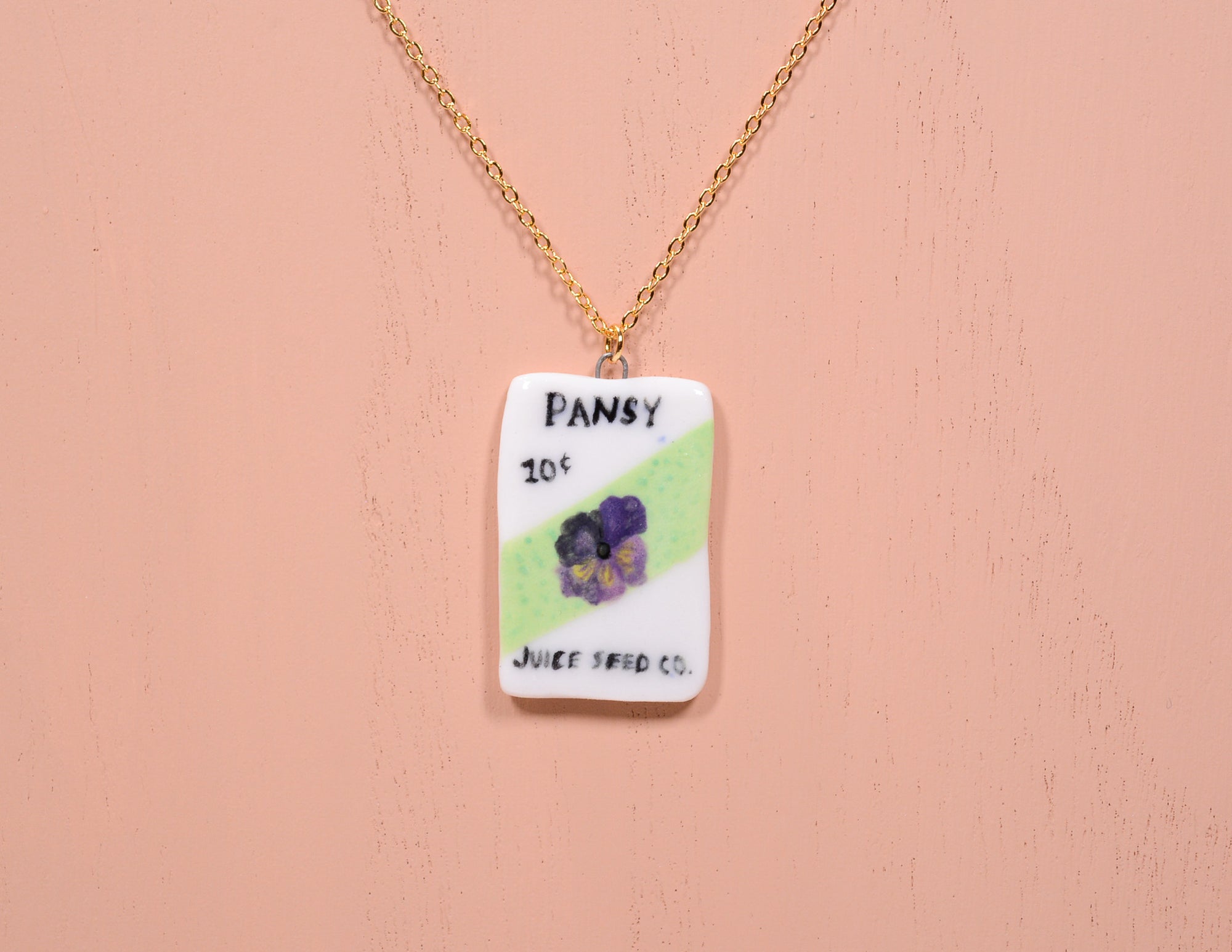 Pansy Seed Packet Necklace