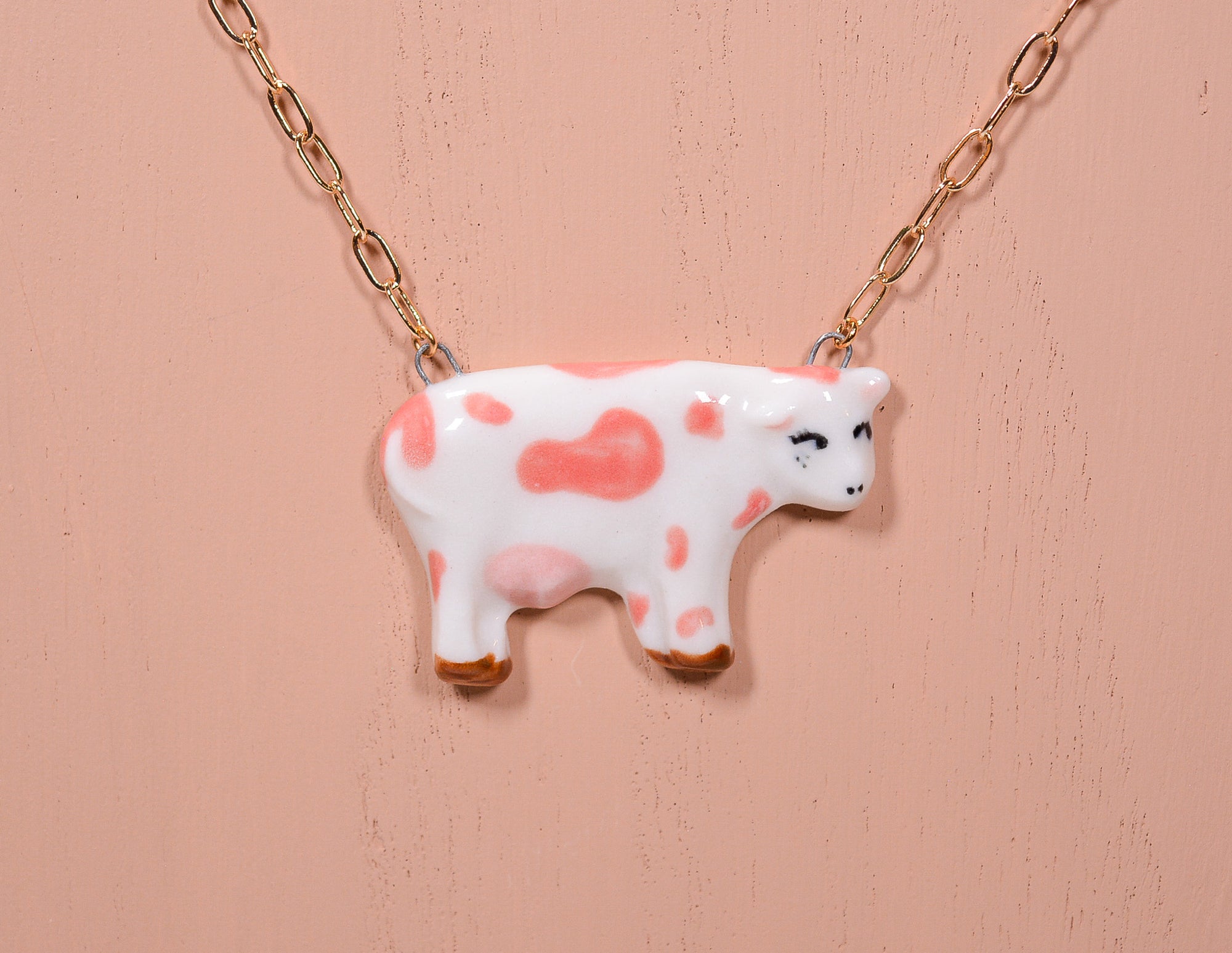 Strawberry Cow Necklace