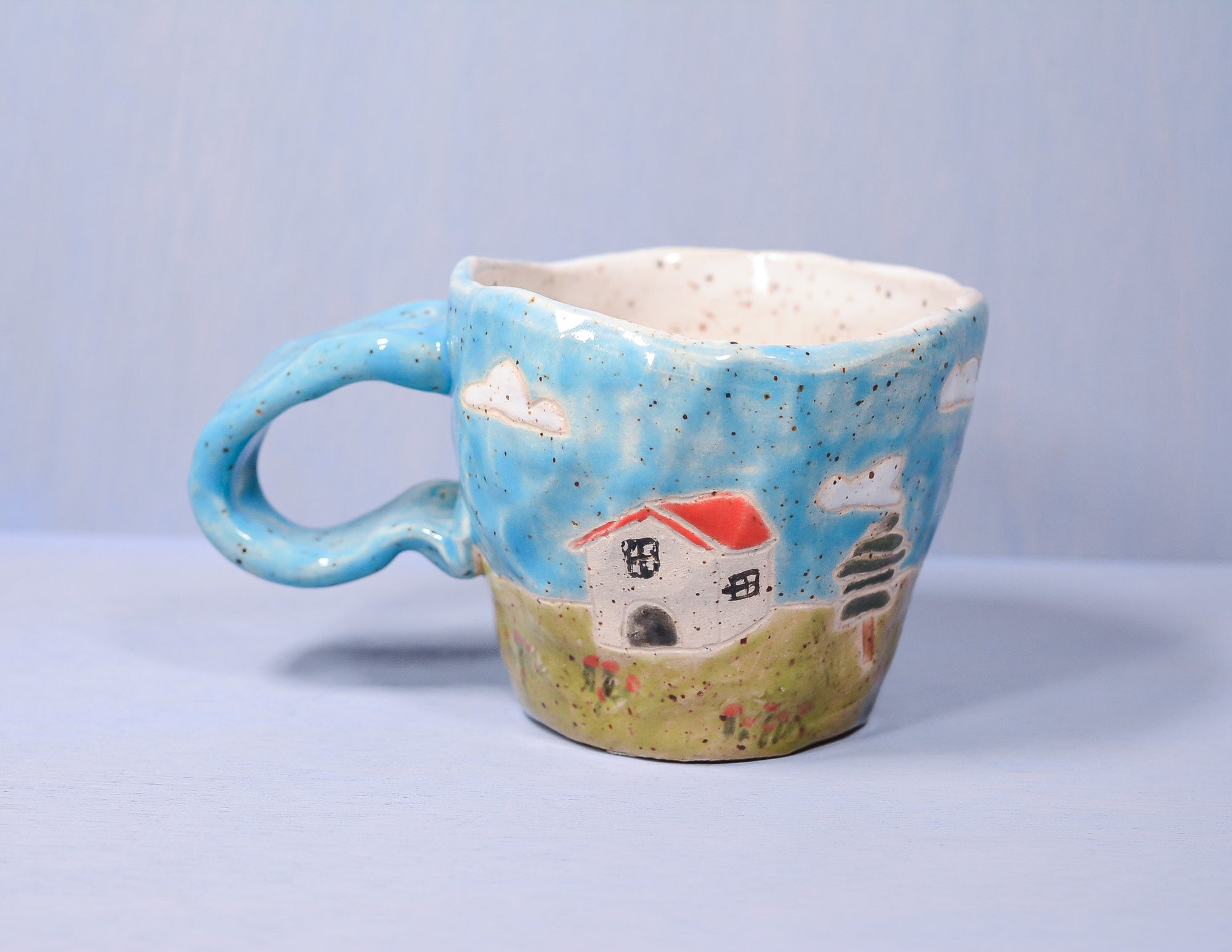 The Villa Pinched Mug with Glazed Exterior