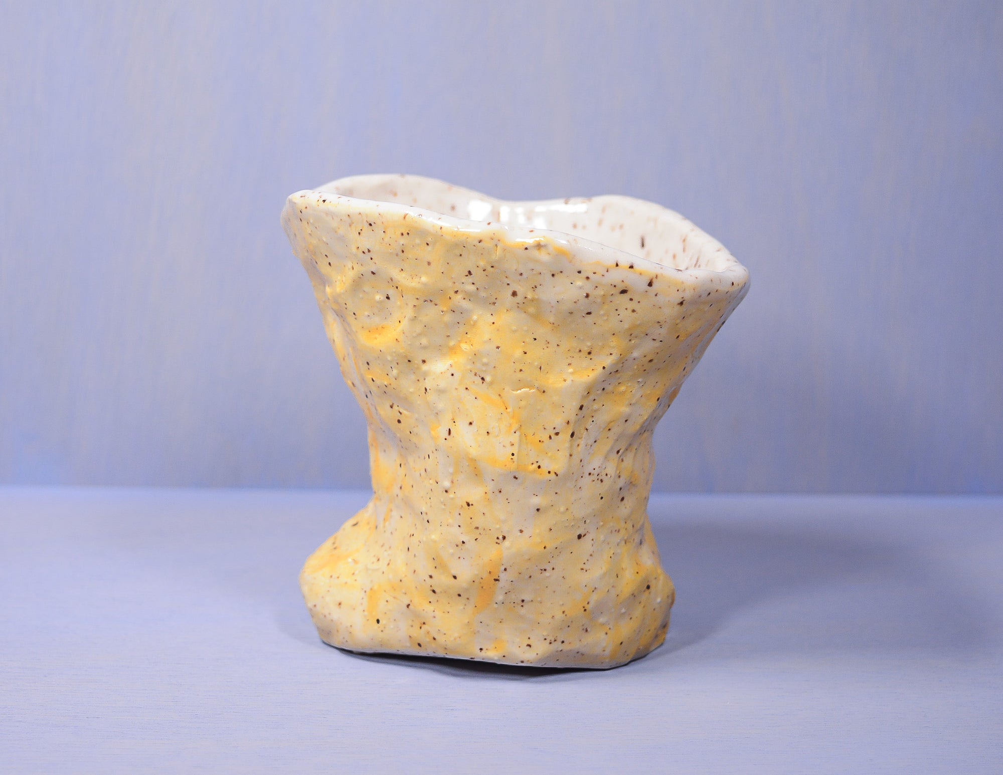 Yellow Mustard Hand Built Vase