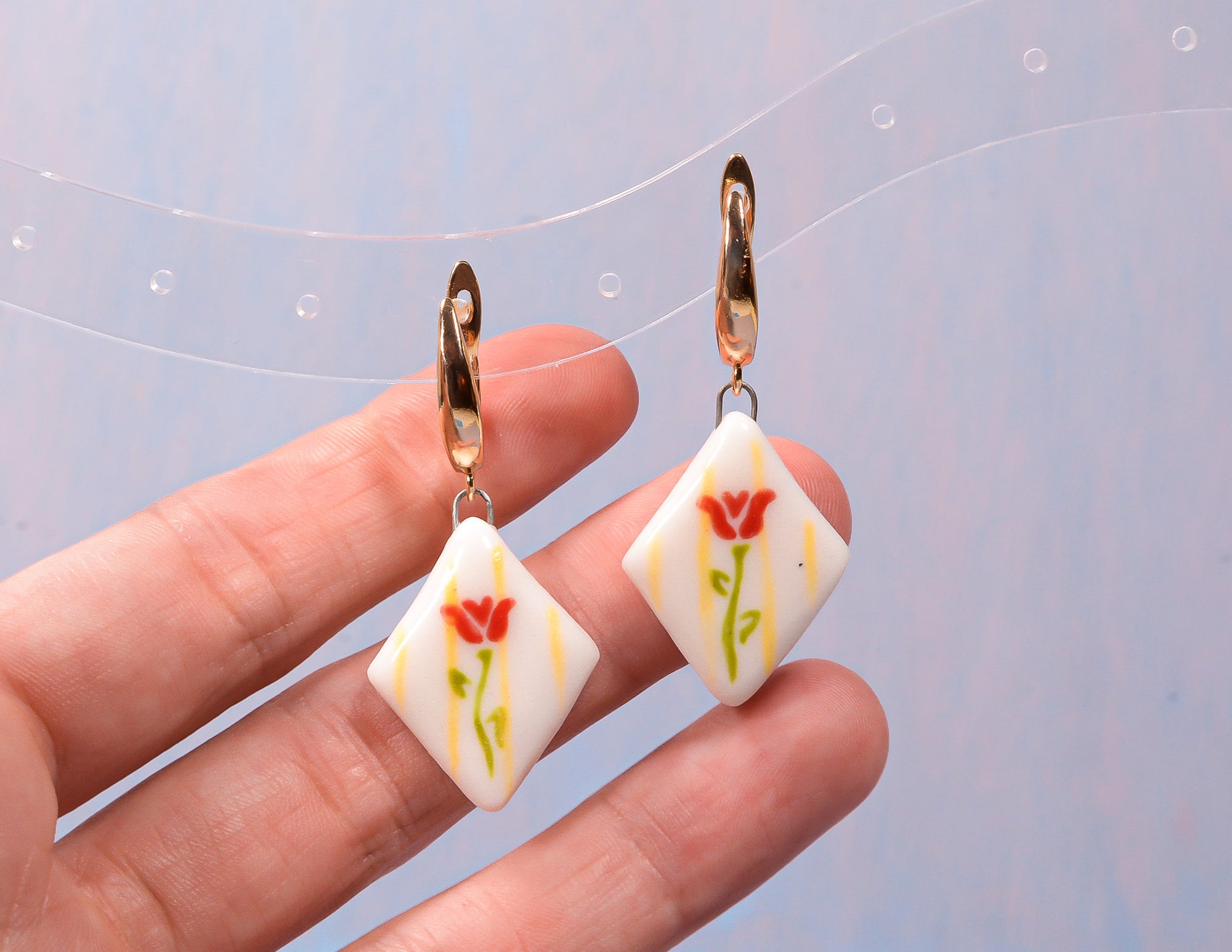 Diamond Tulip Earrings