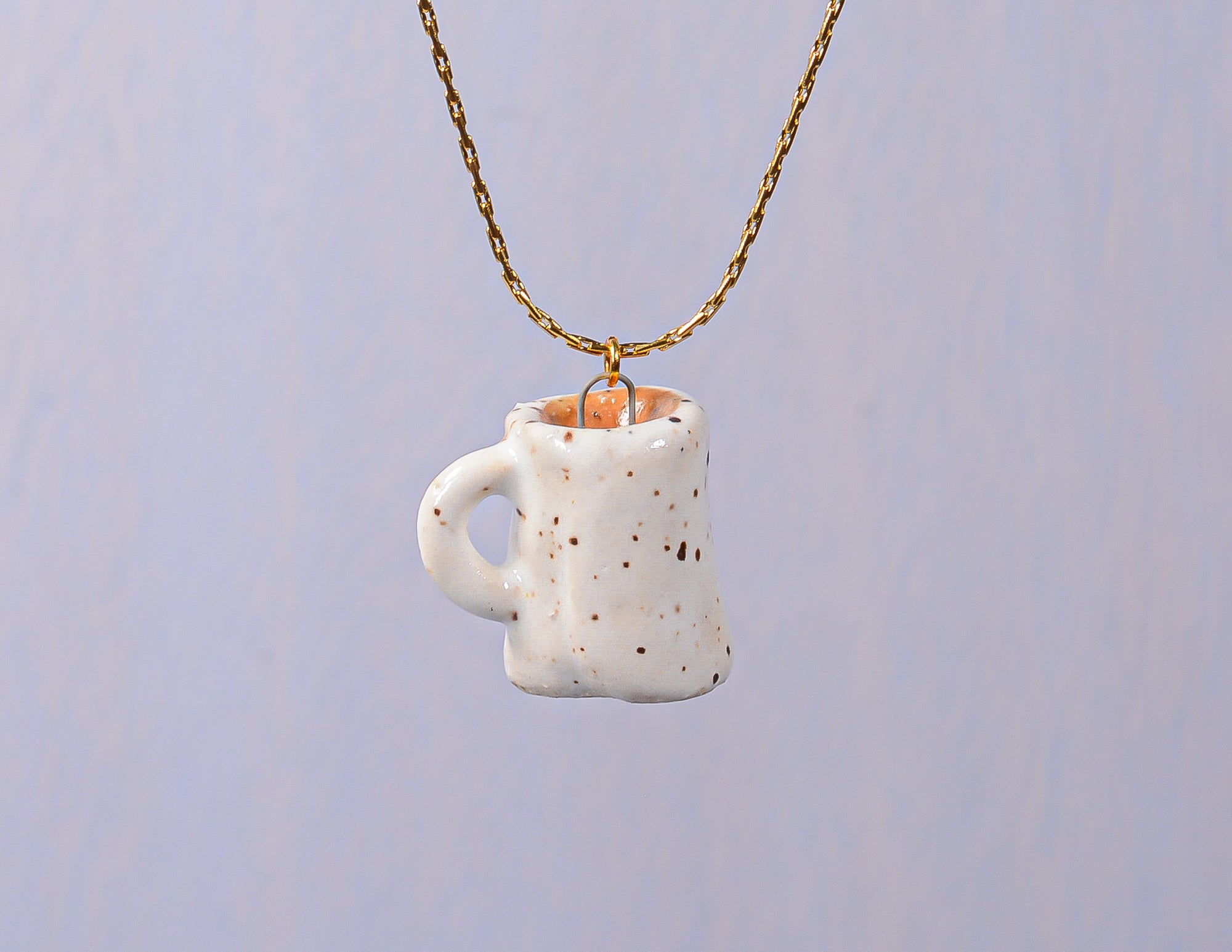 Speckled Coffee Mug Necklace