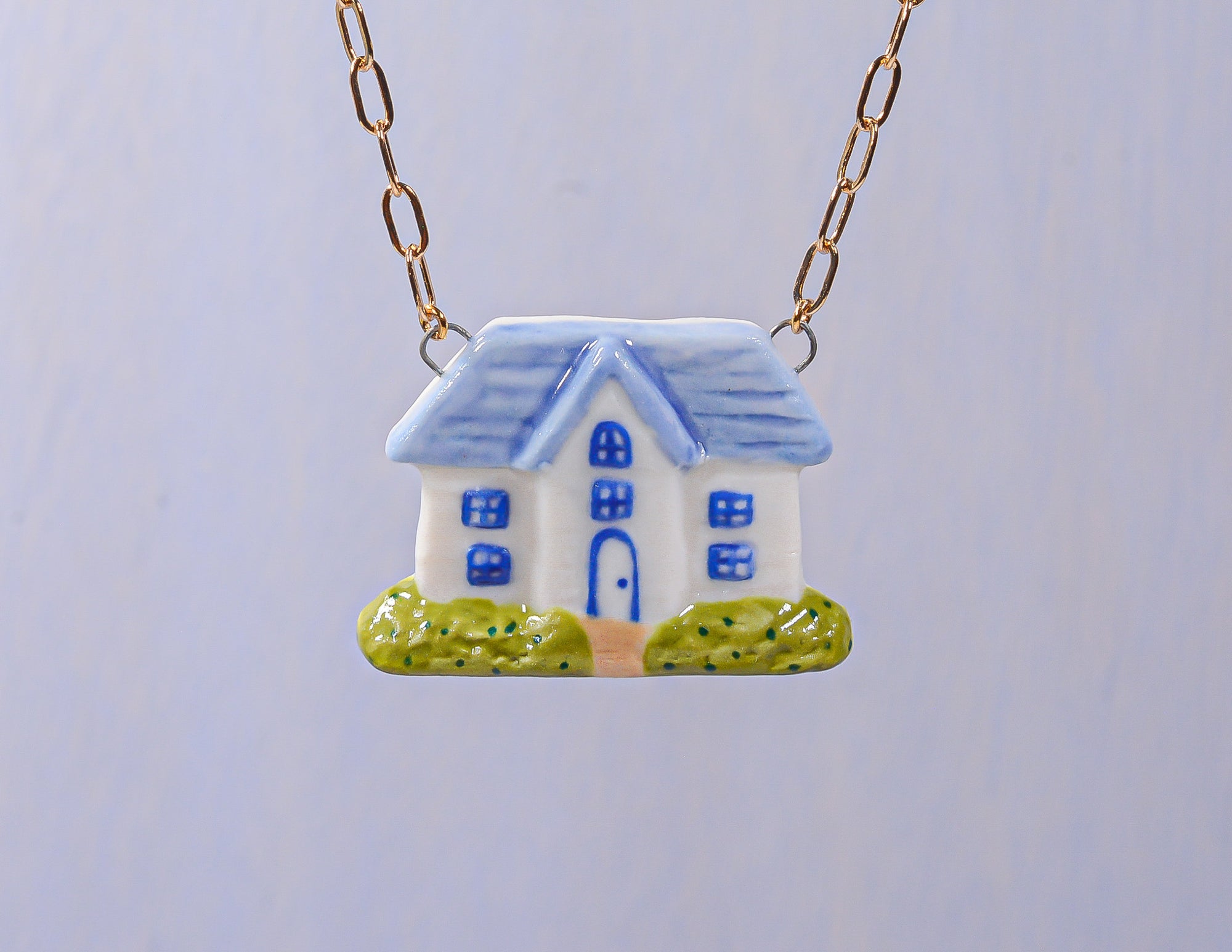 Blue House Necklace