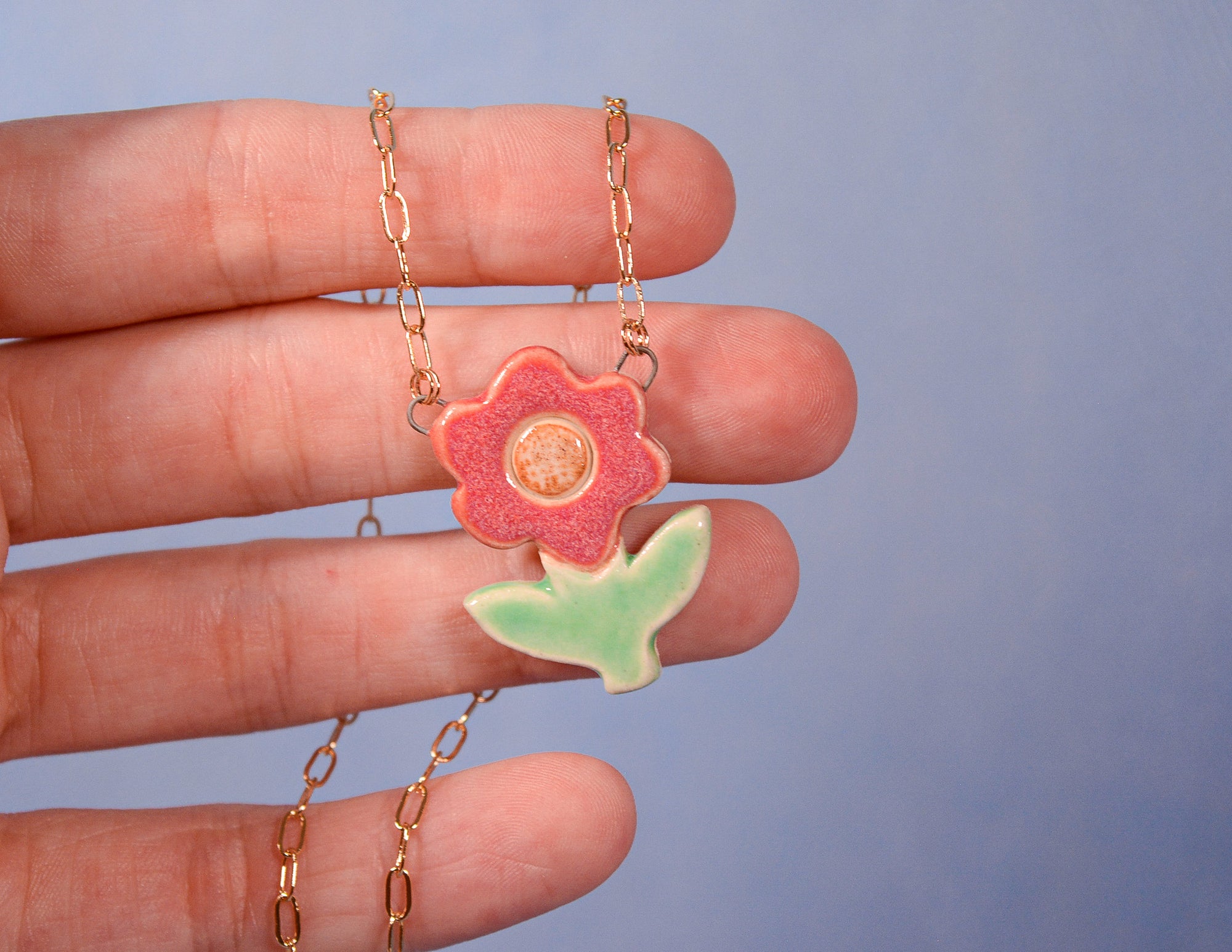 Pink Daisy Necklace