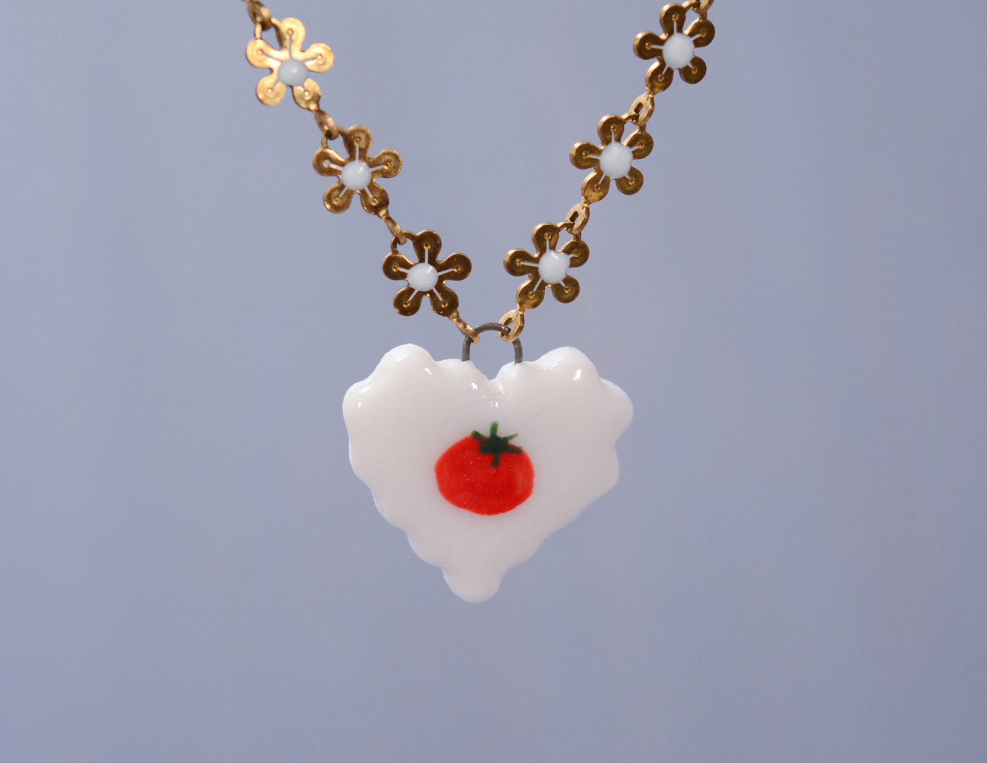 Tomato Heart Necklace