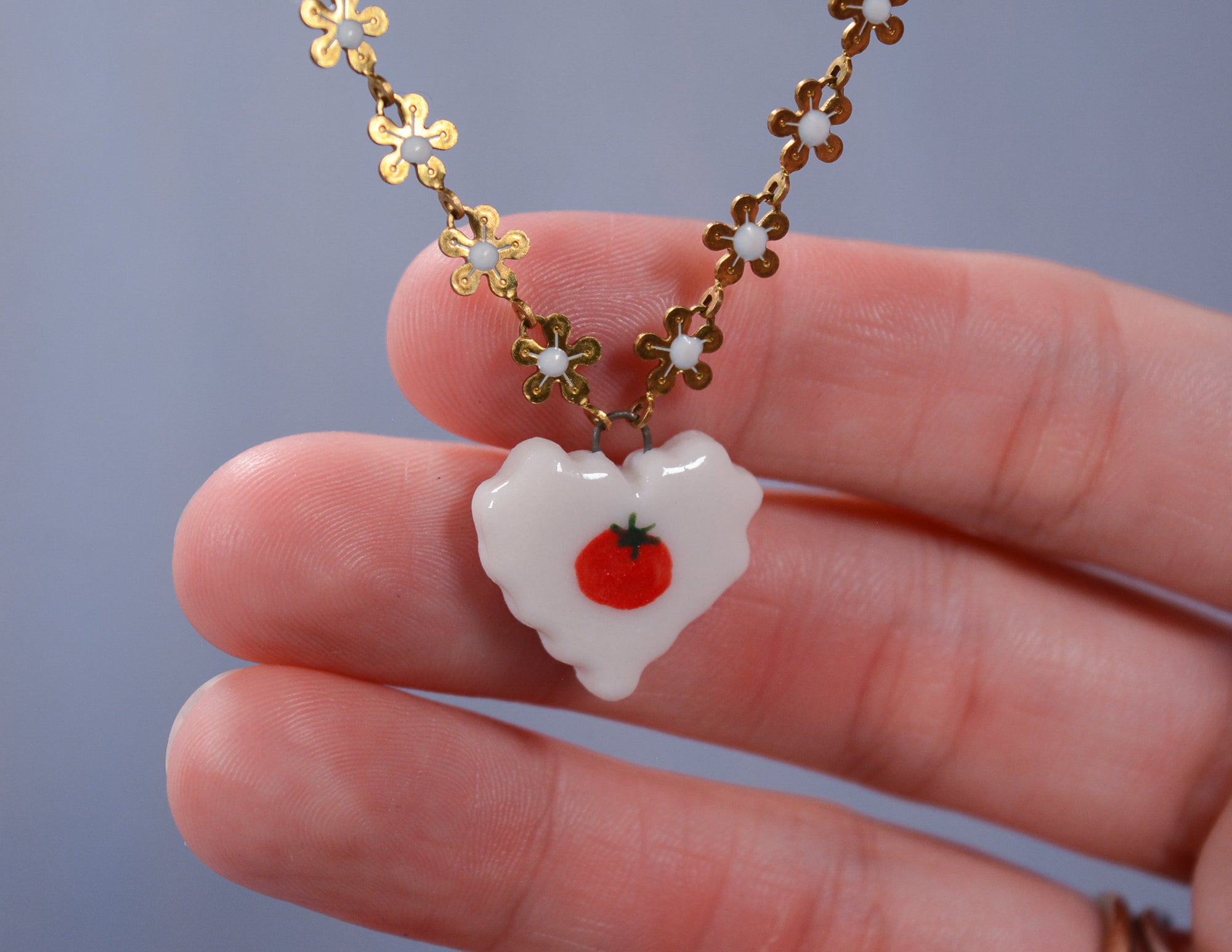 Tomato Heart Necklace