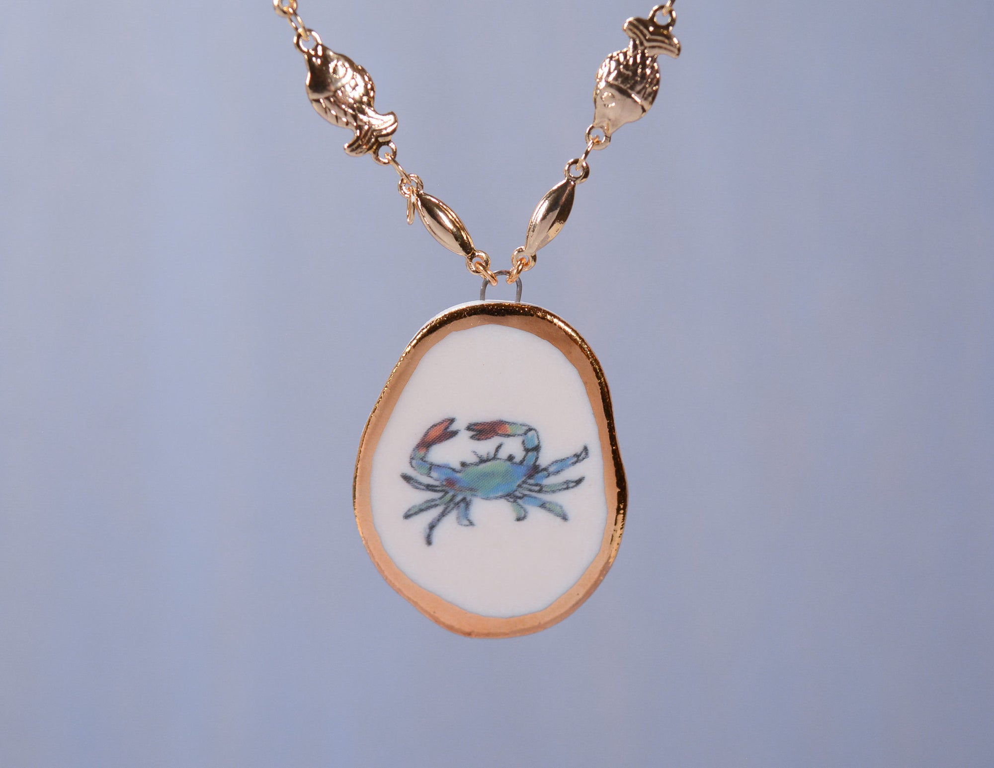 Blue Crab Necklace