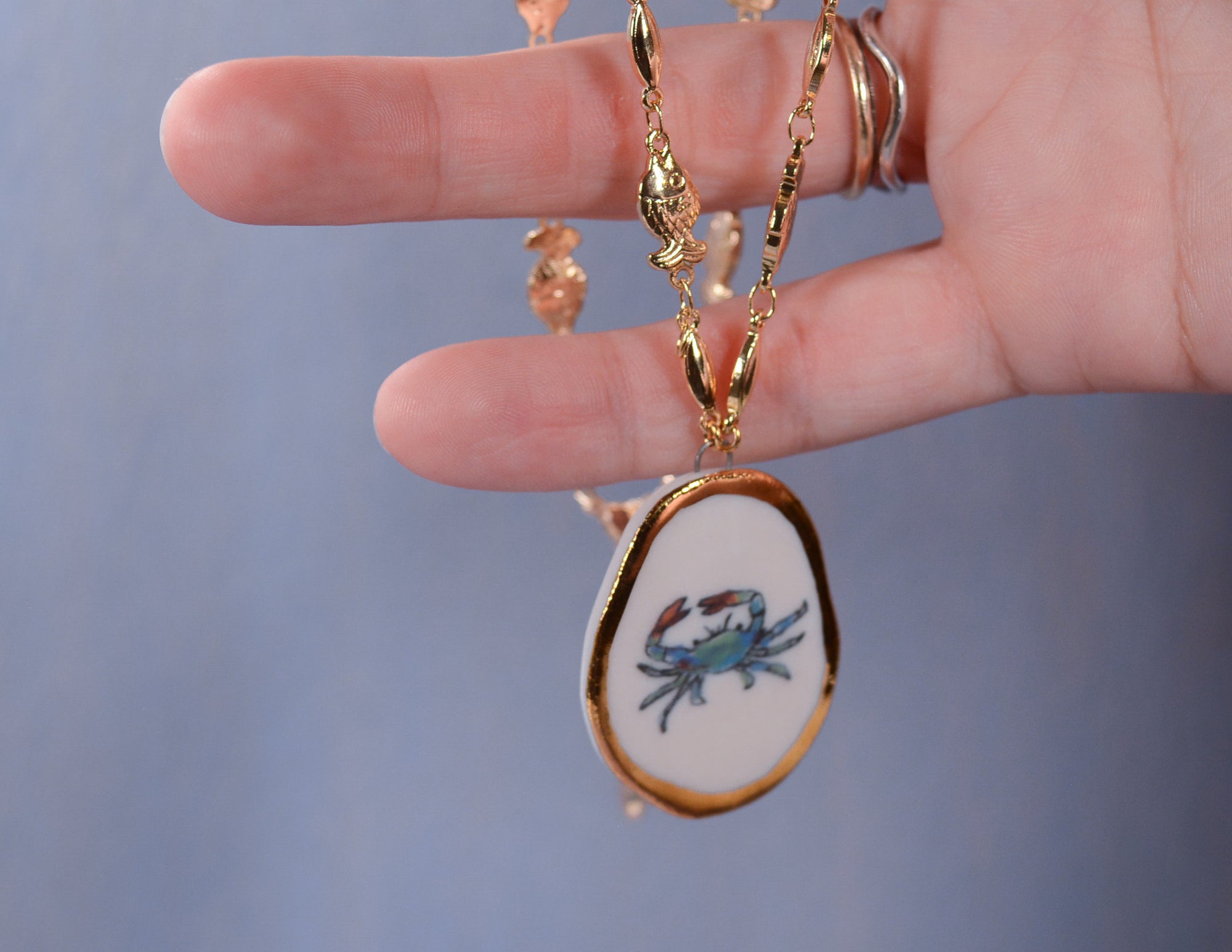 Blue Crab Necklace