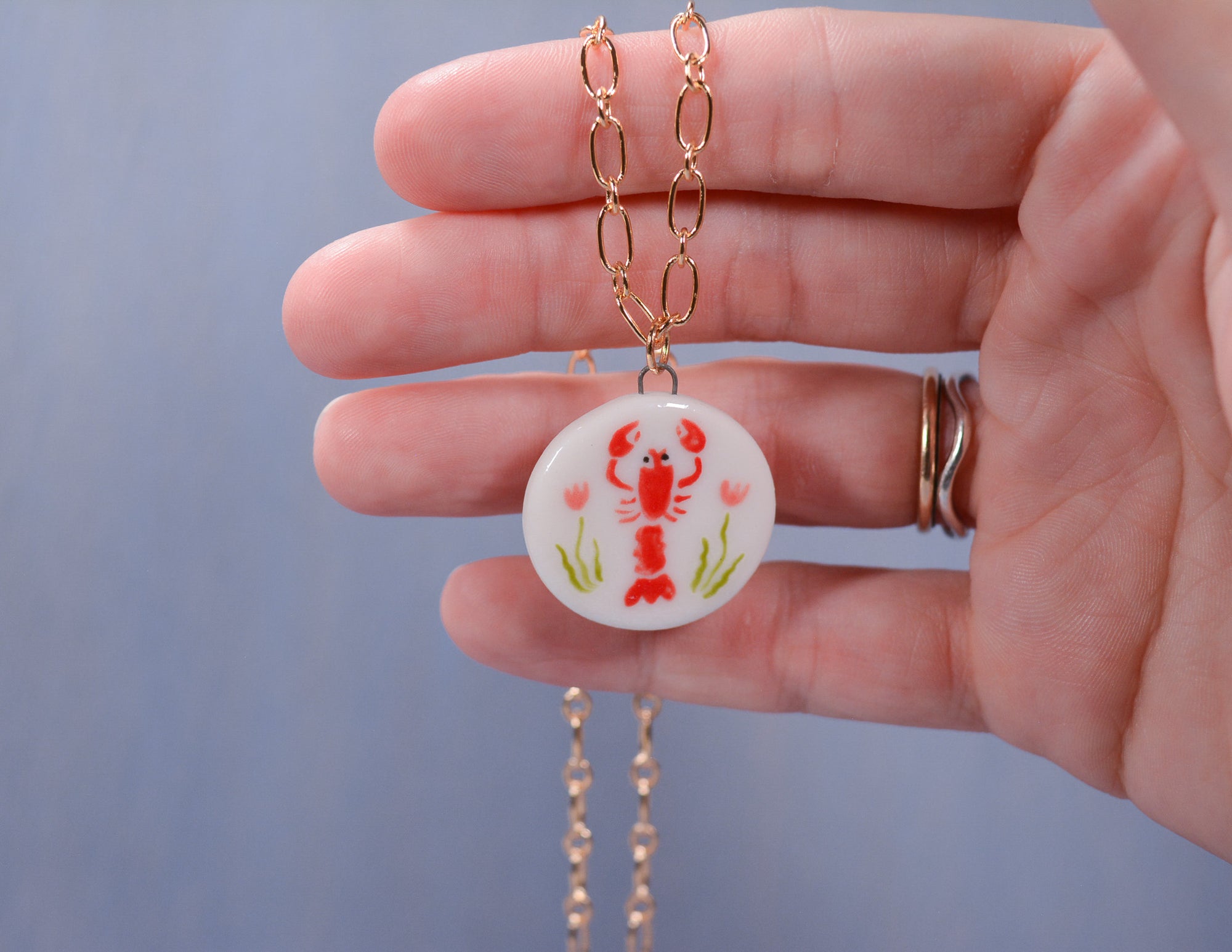 Lobster Portrait Necklace