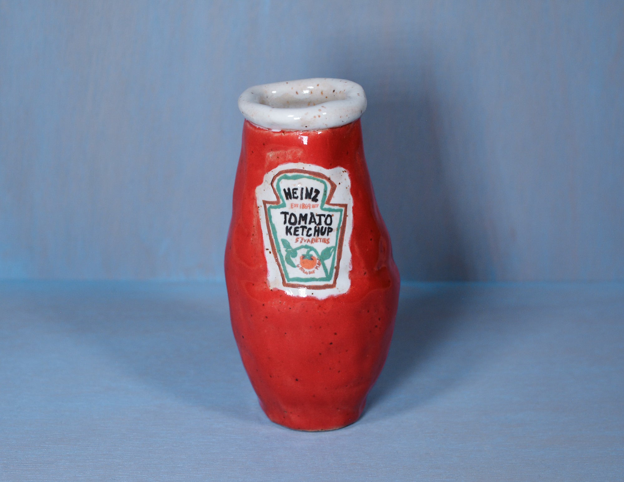 Ketchup Hand Built Bud Vase