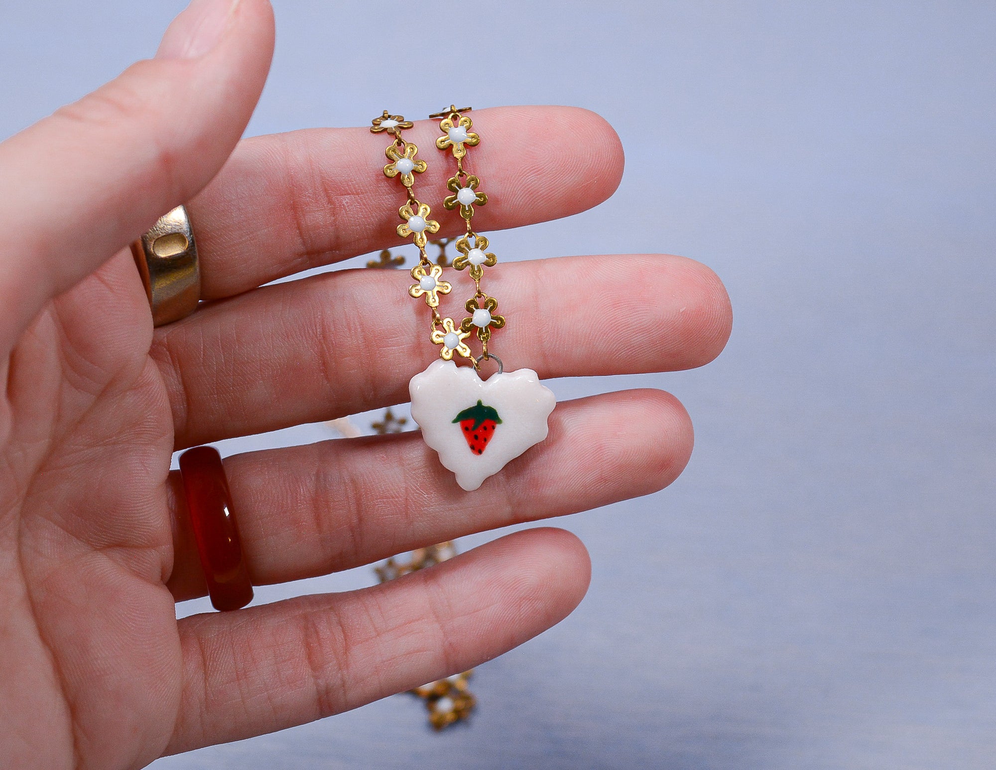 Strawberry Heart Necklace