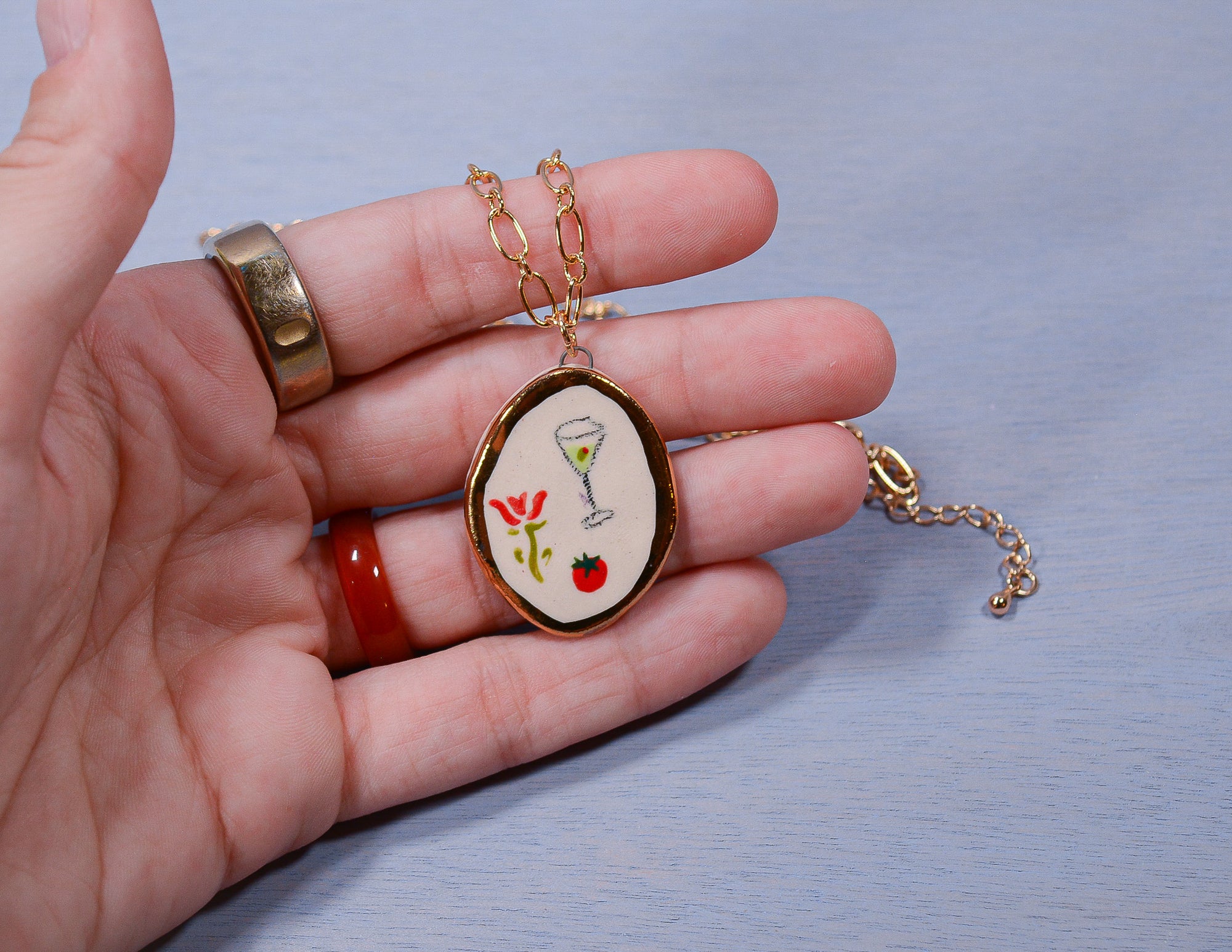 Tomato Still Life Necklace