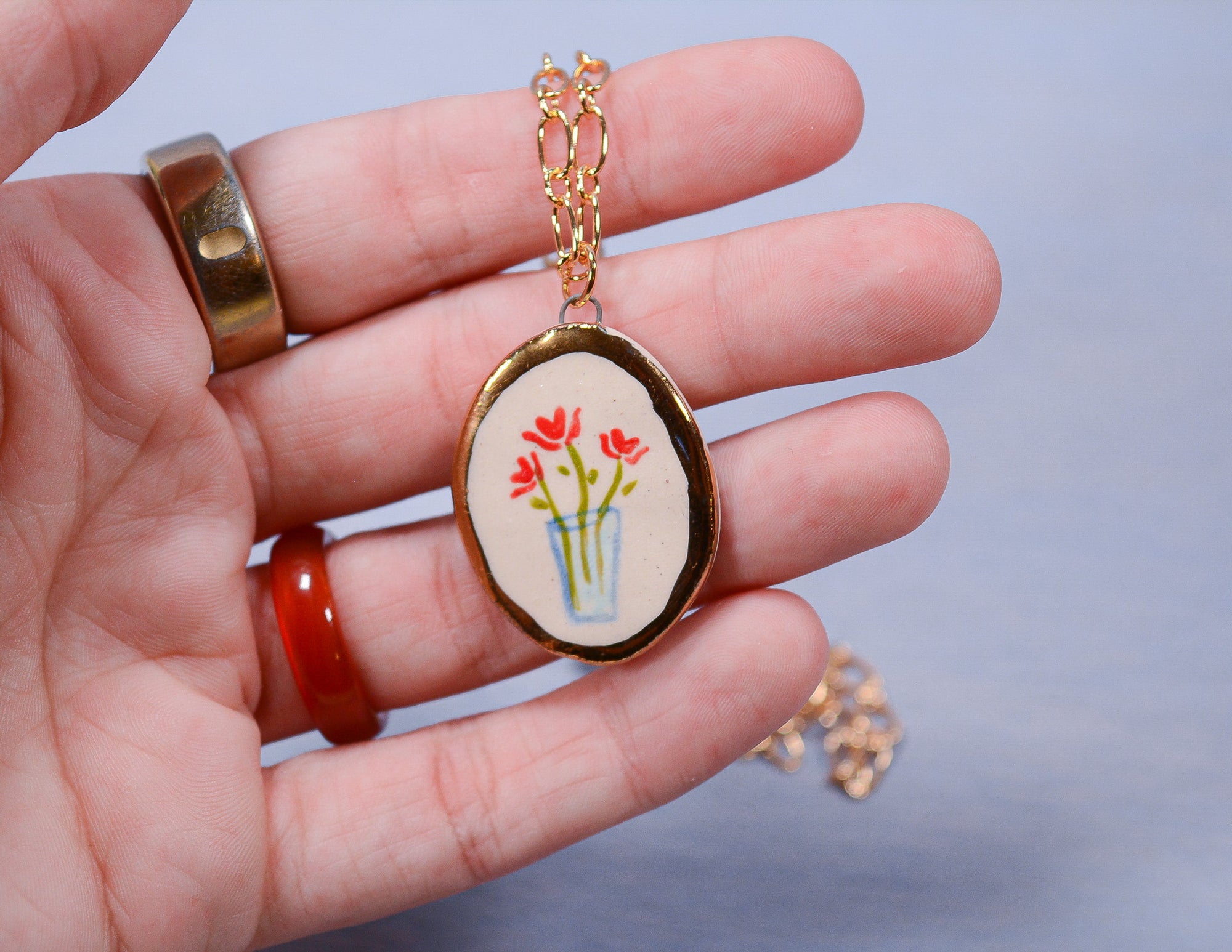 Vase of Flowers Necklace