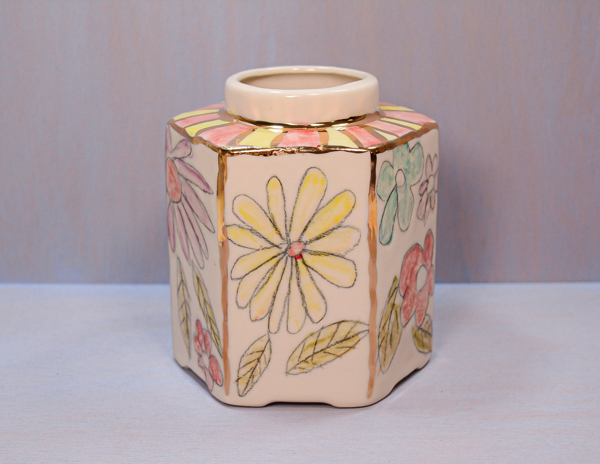 Florals Hexagon Vase