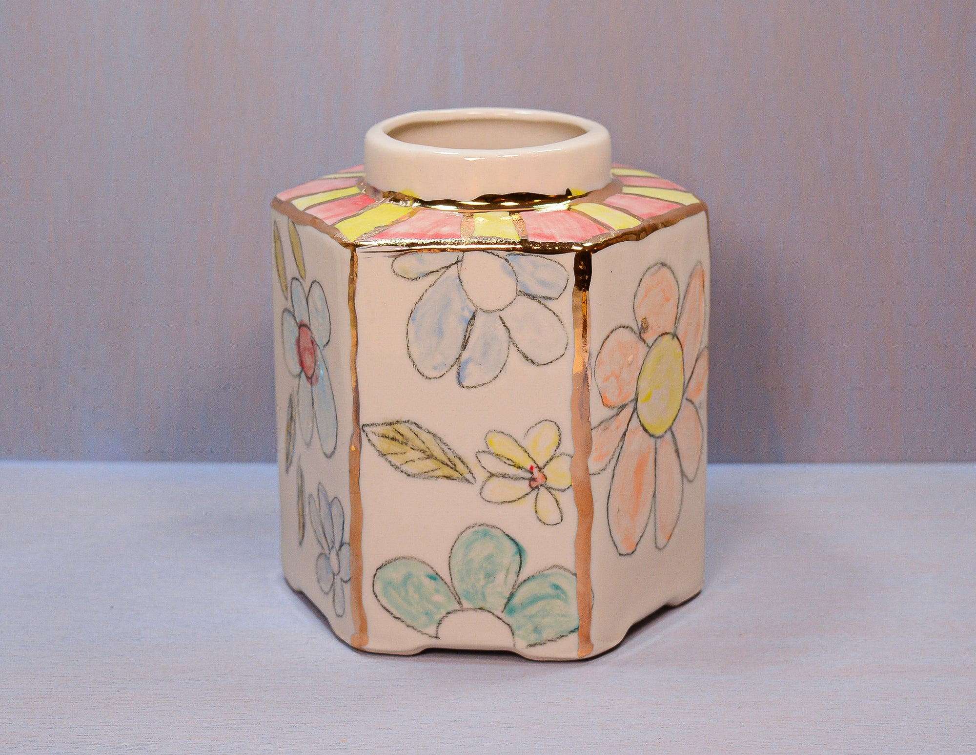 Florals Hexagon Vase