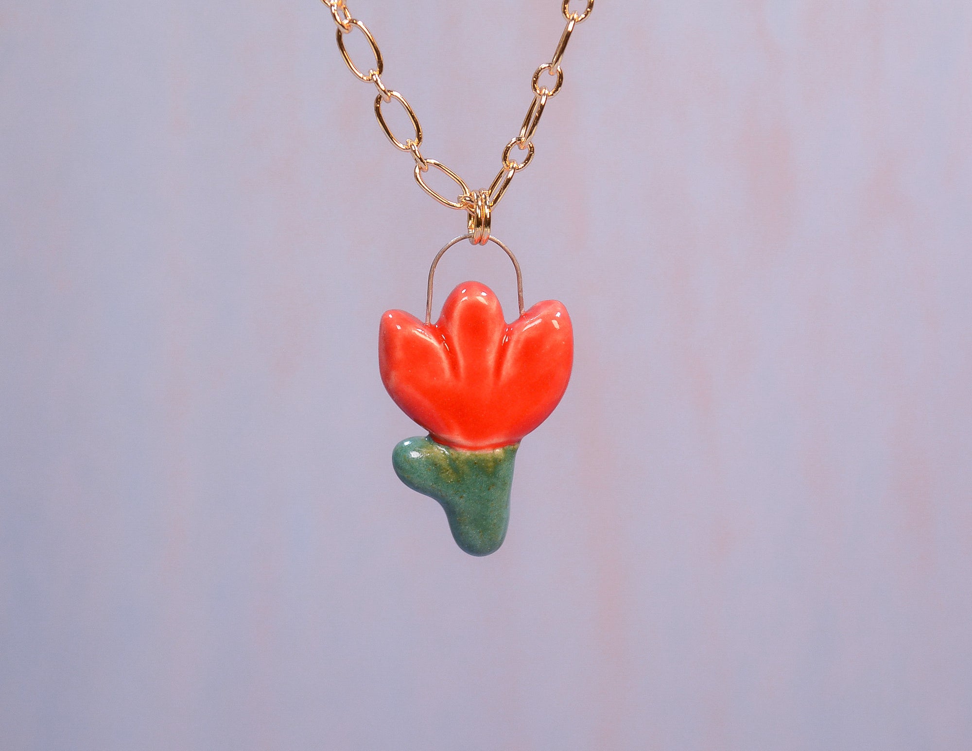 Red Tulip Necklace