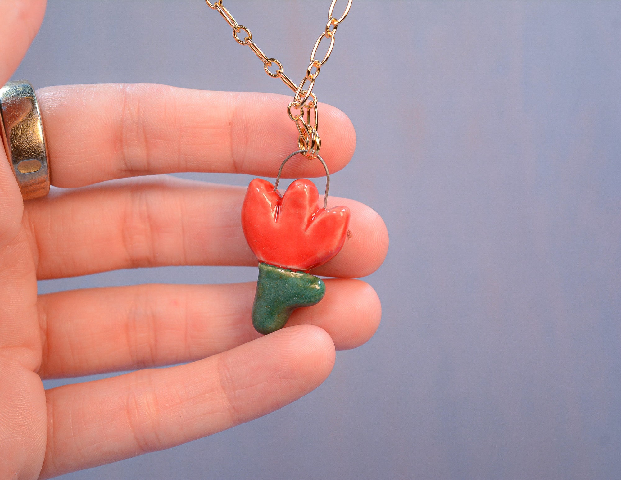 Red Tulip Necklace