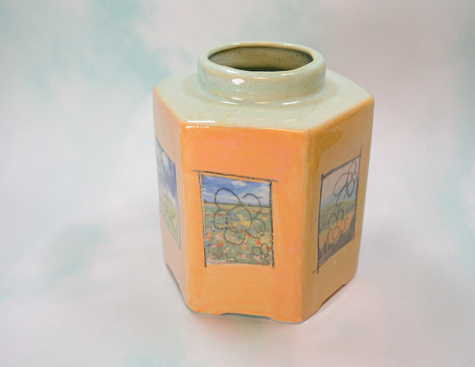 Flower Fields Hexagon Vase