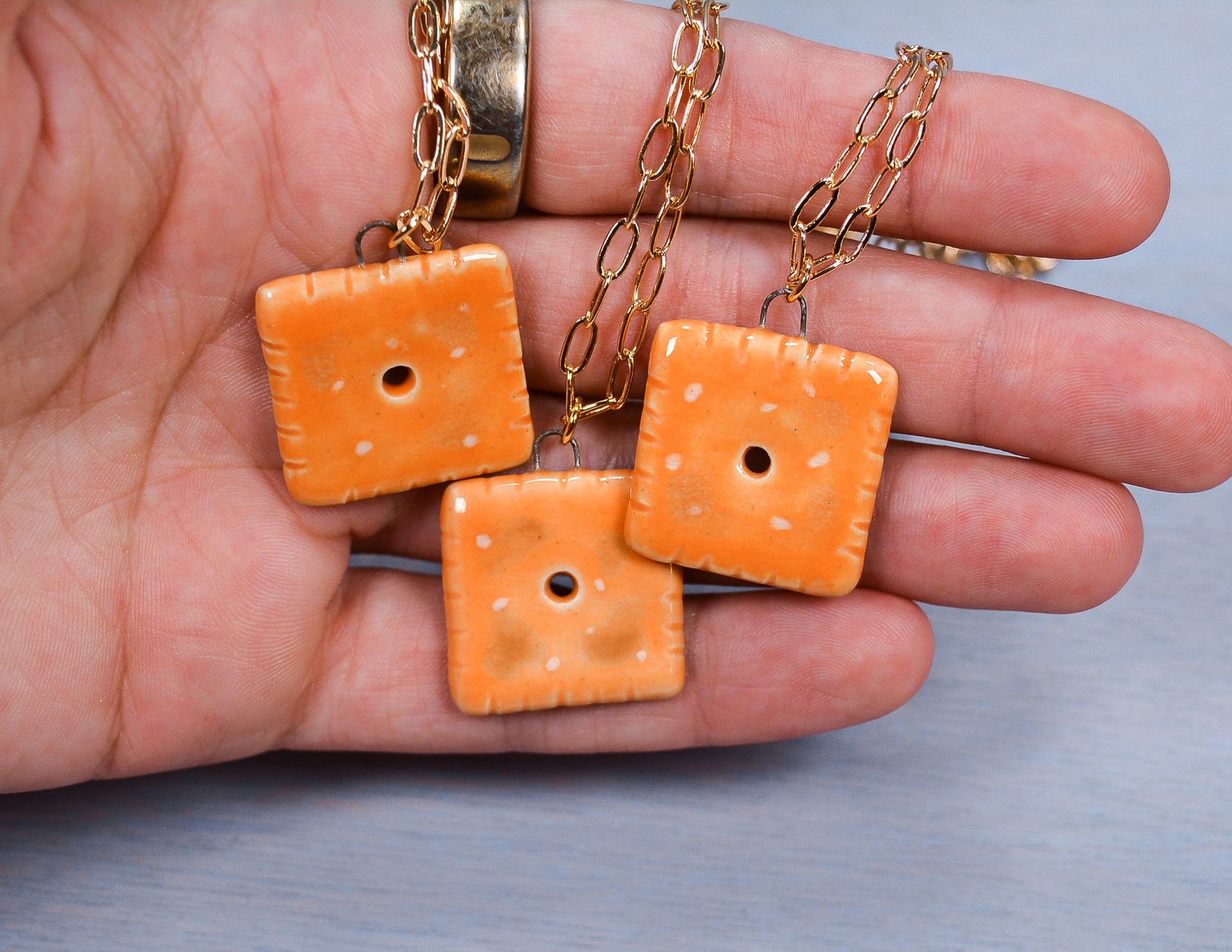 Cheese Cracker Necklace