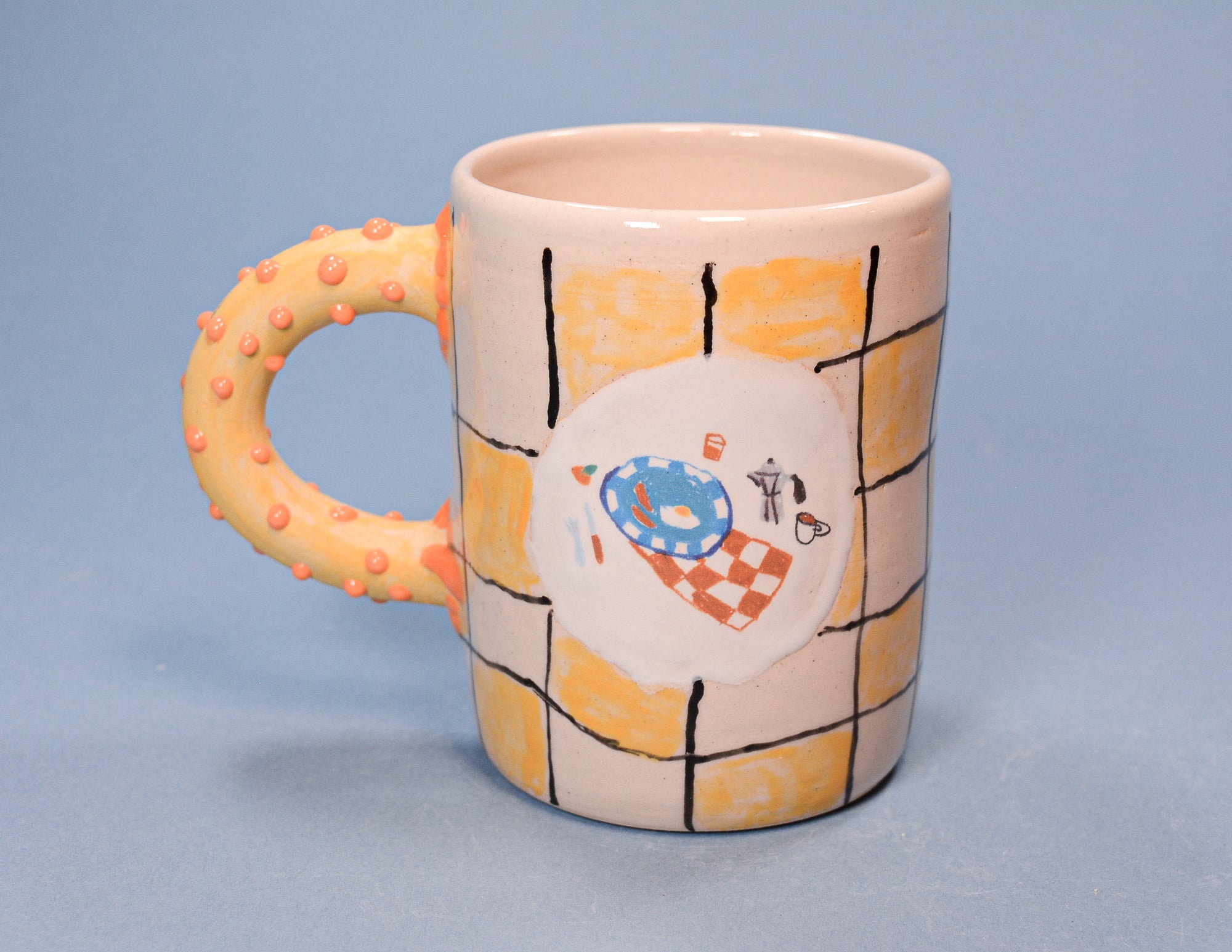 Checkered Breakfast Mug