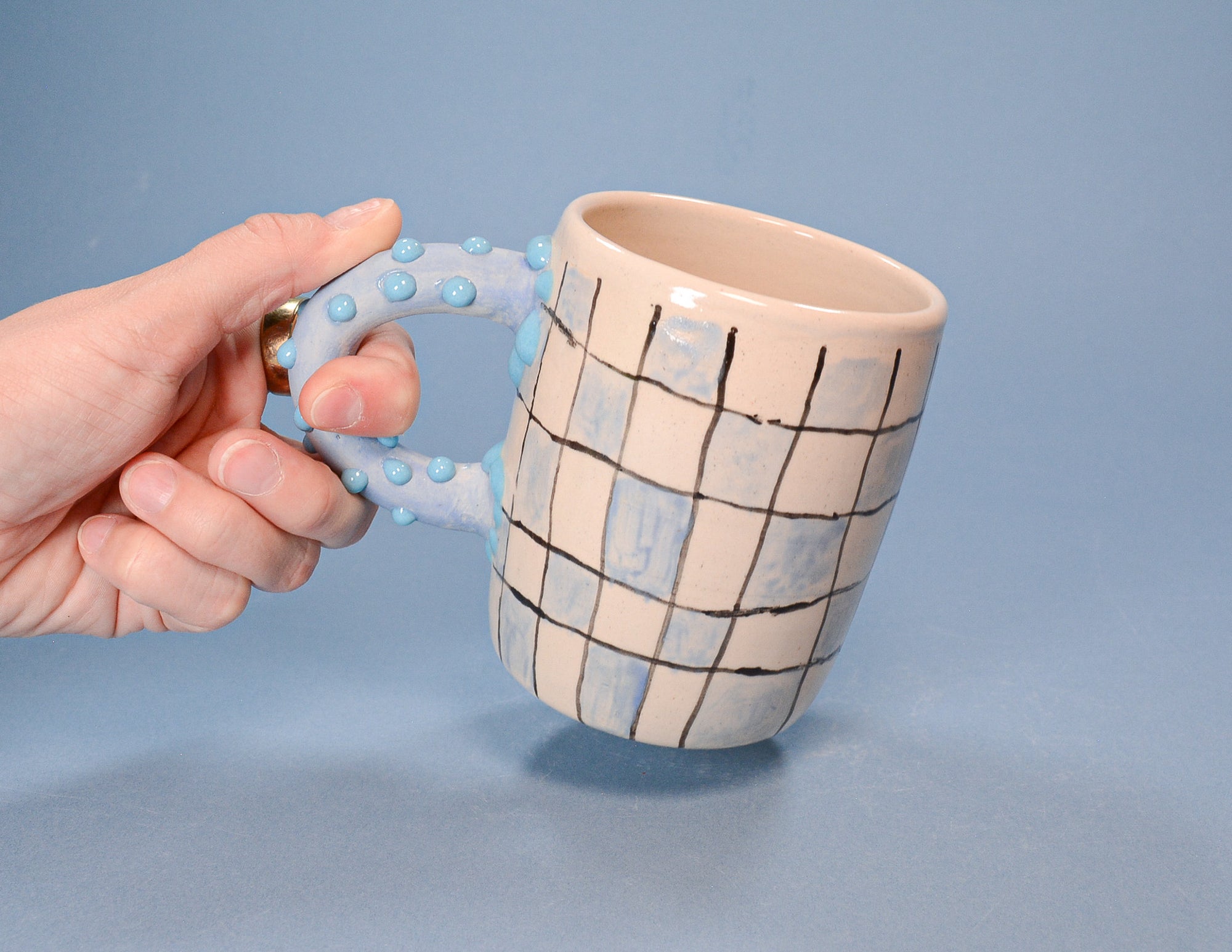 Blue Checker Mug