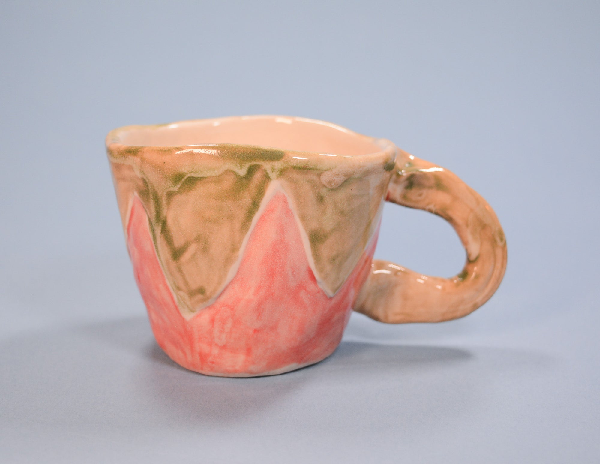 Tomato Majolica Pinched Cup