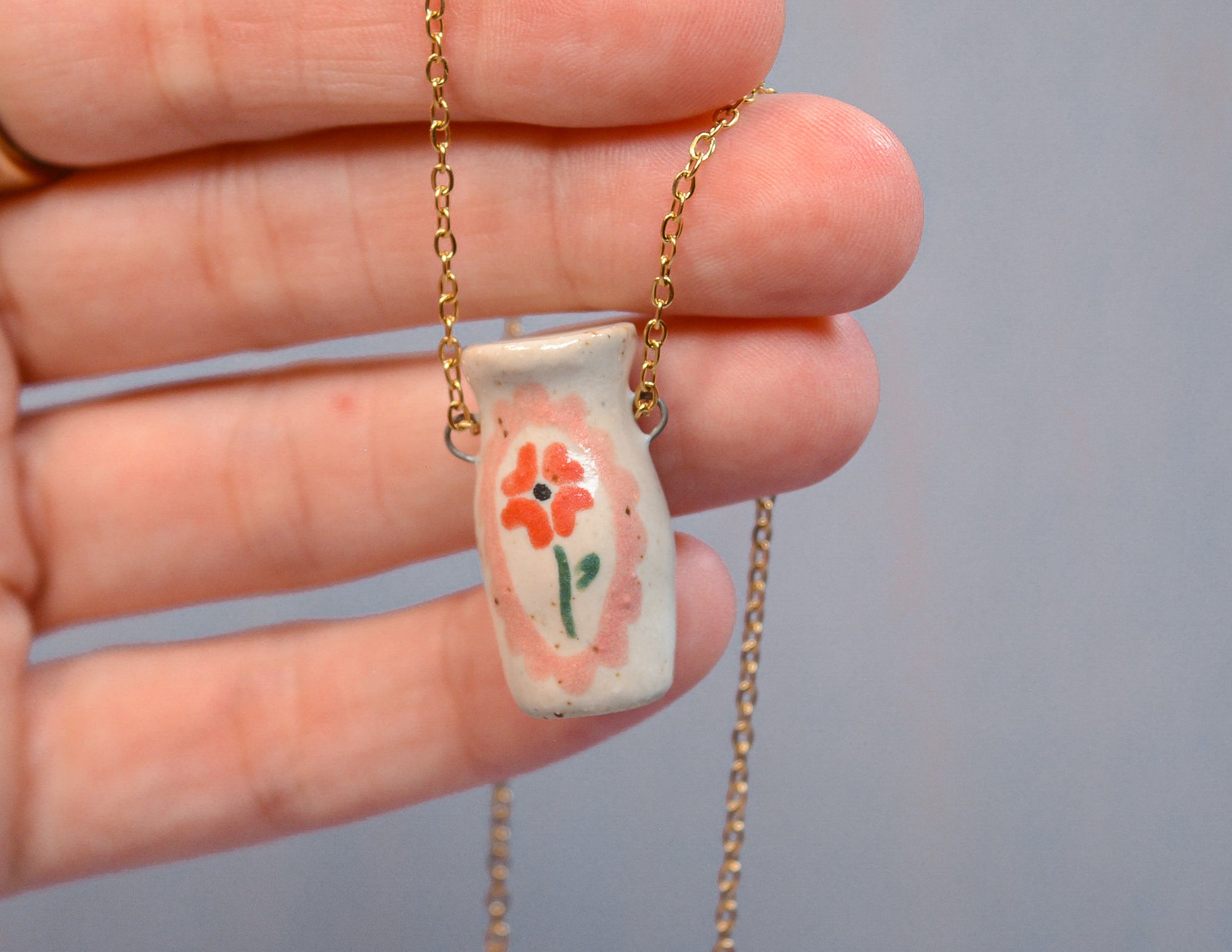 Poppy Vase Necklace