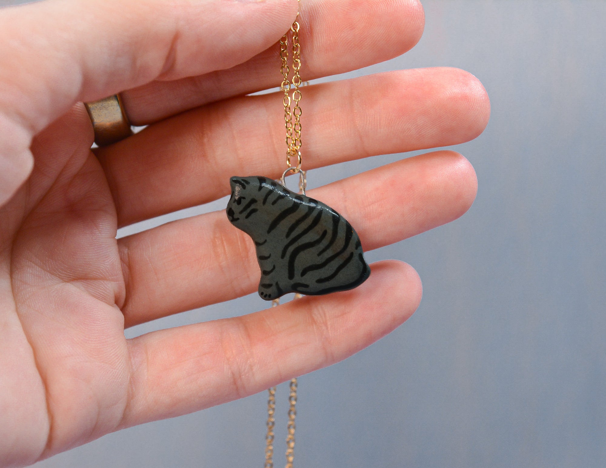 Tabby Cat Necklace
