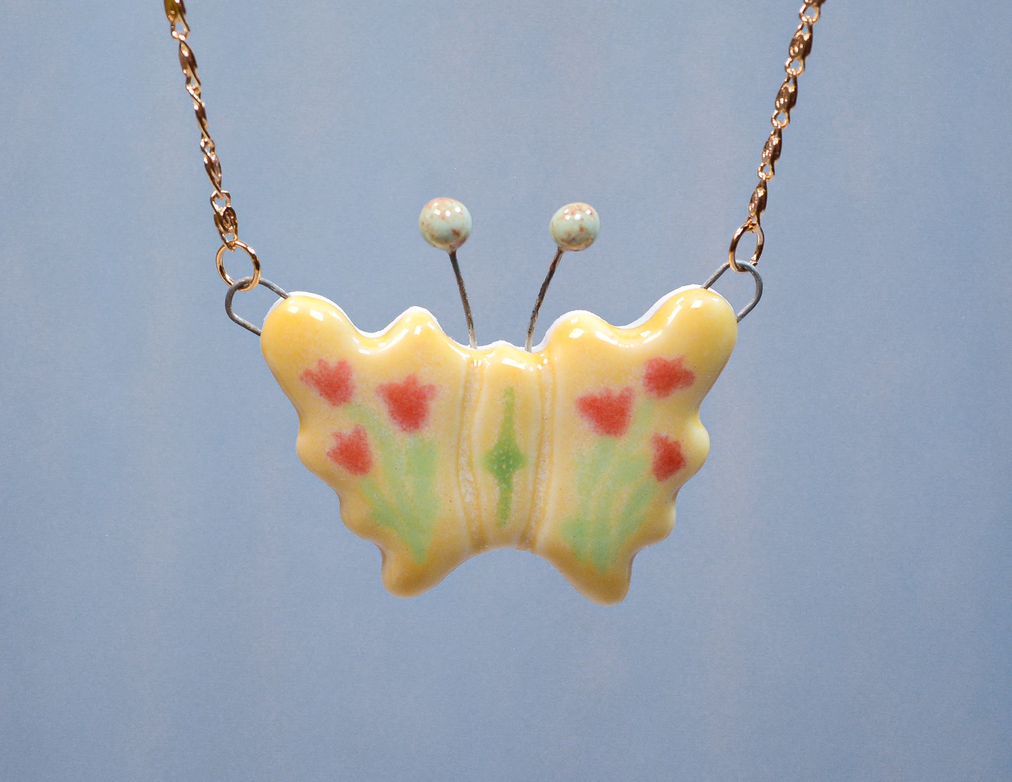 Sleepy Tulip Butterfly Necklace