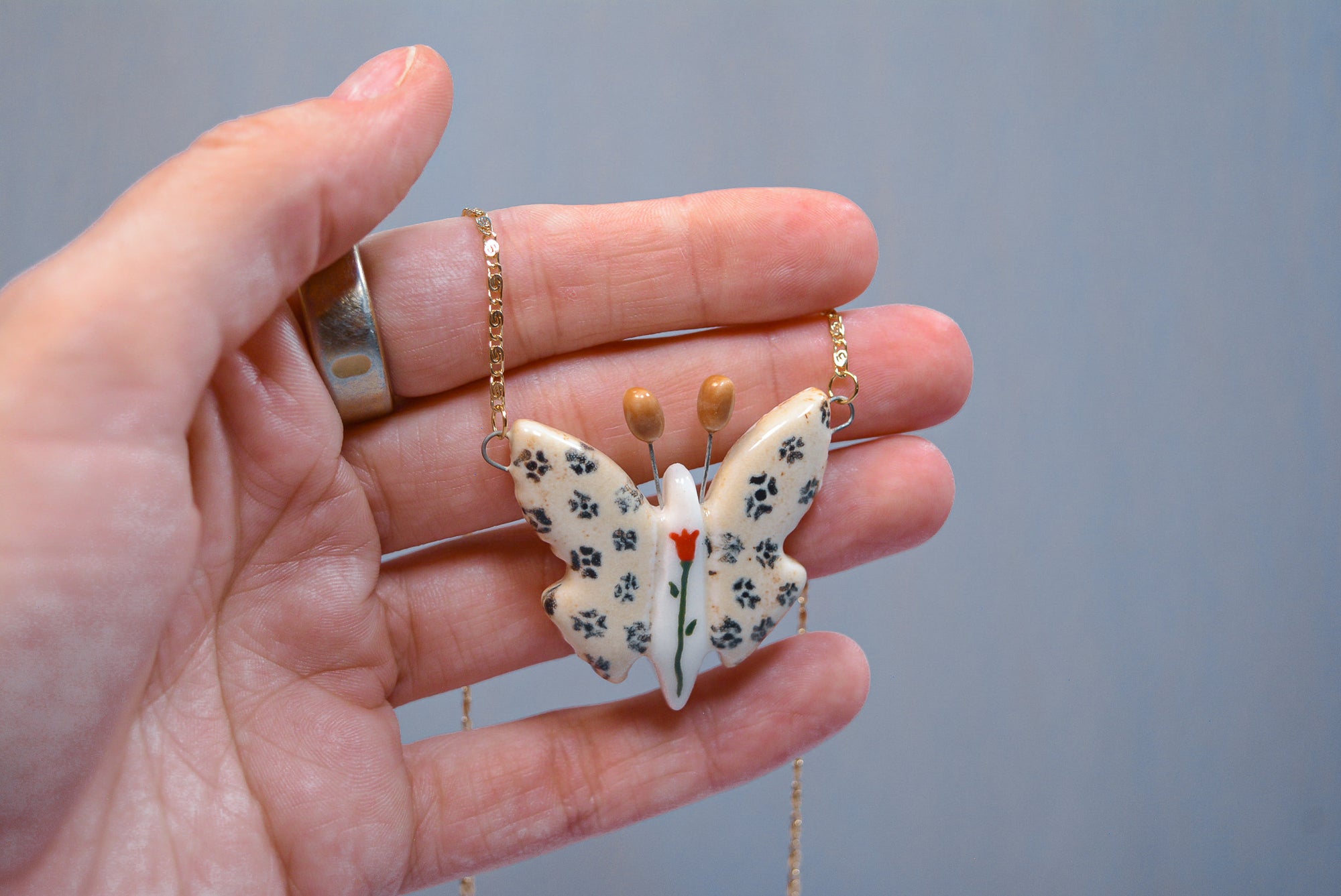 Buckeye Butterfly Necklace