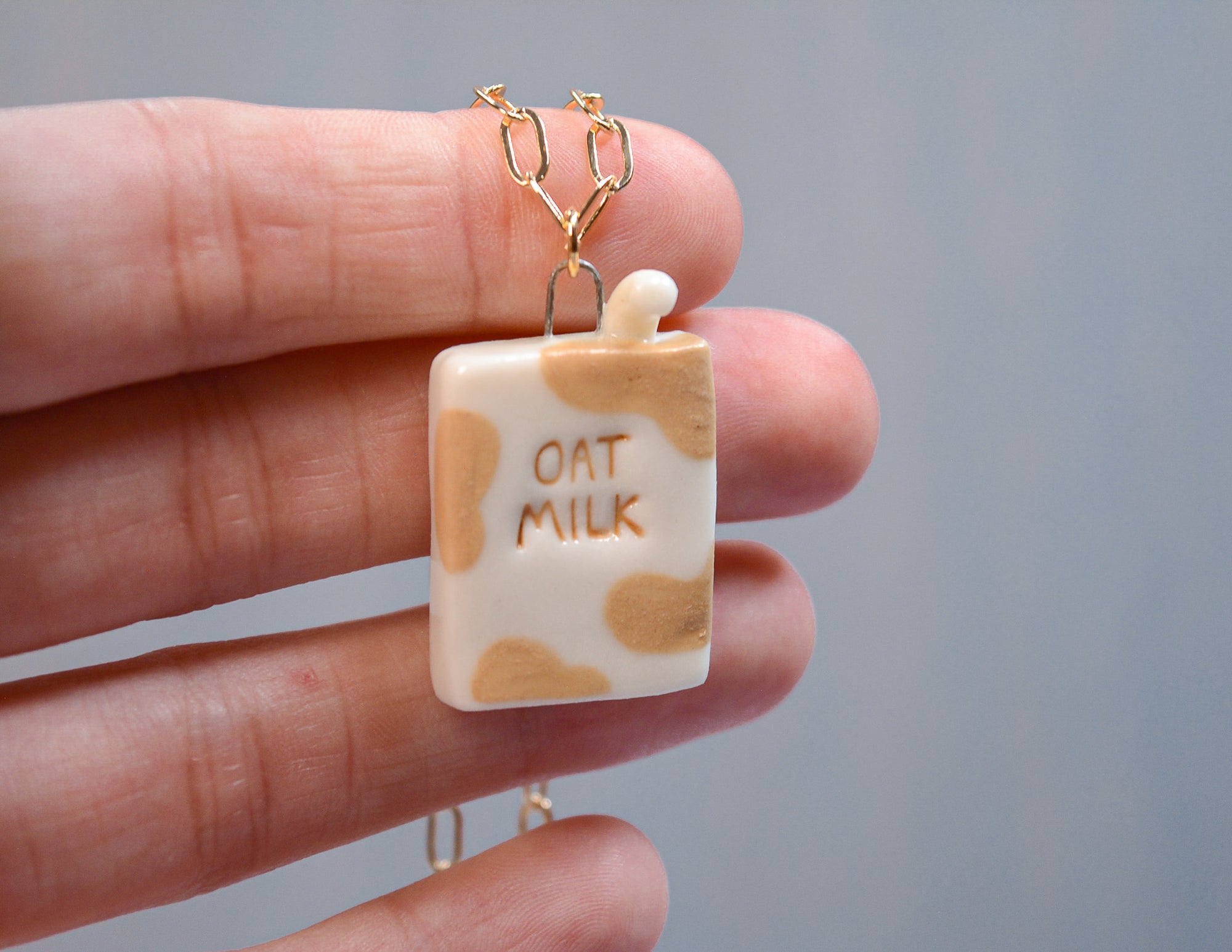 Oat Milk Box Necklace