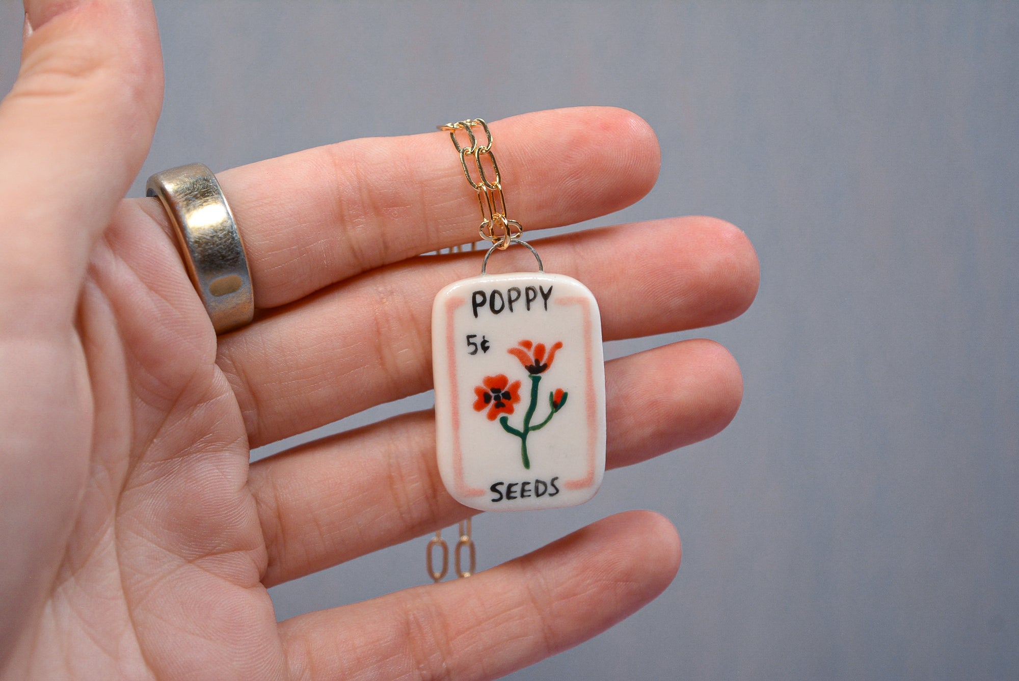 Poppy Seed Packet Necklace