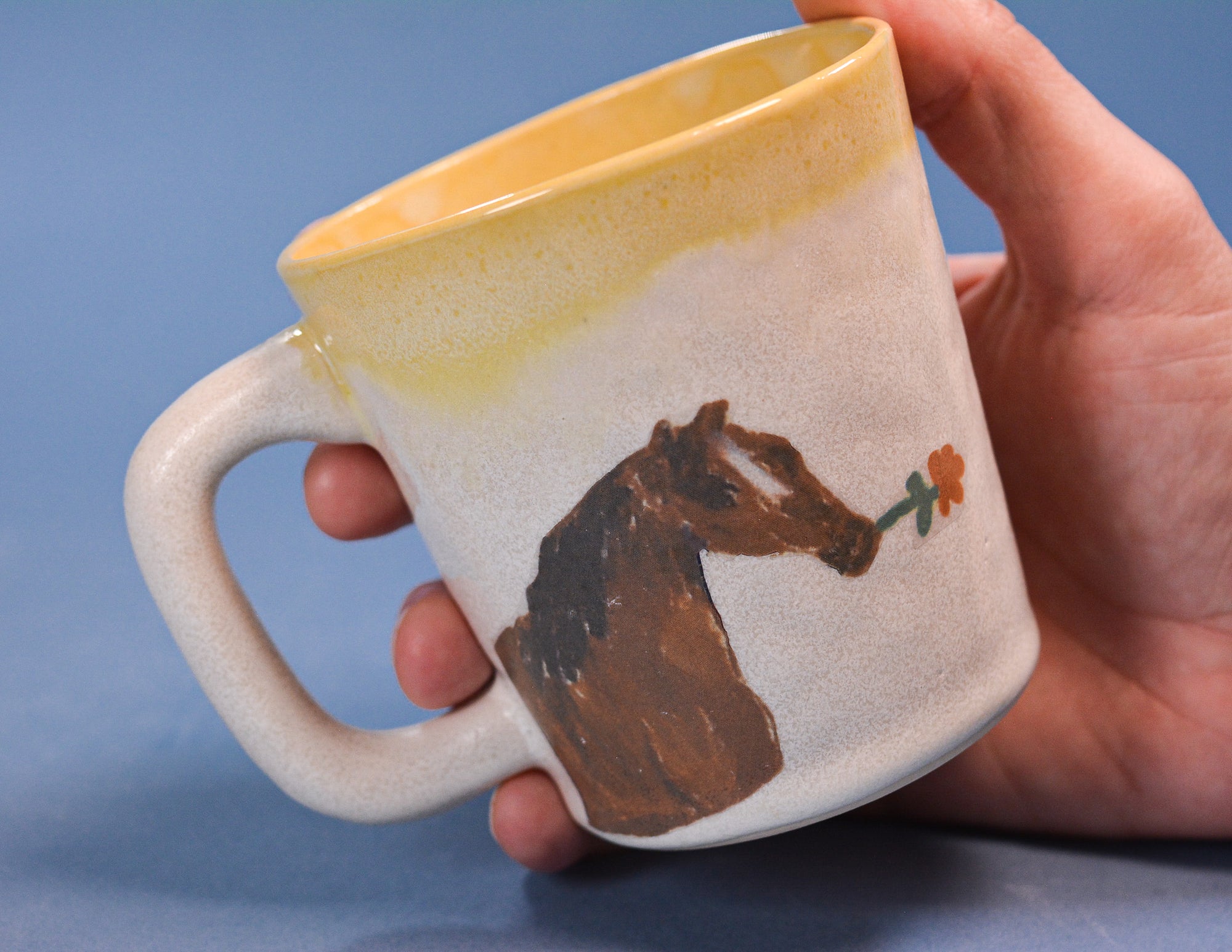 Horse with Tulip Cup