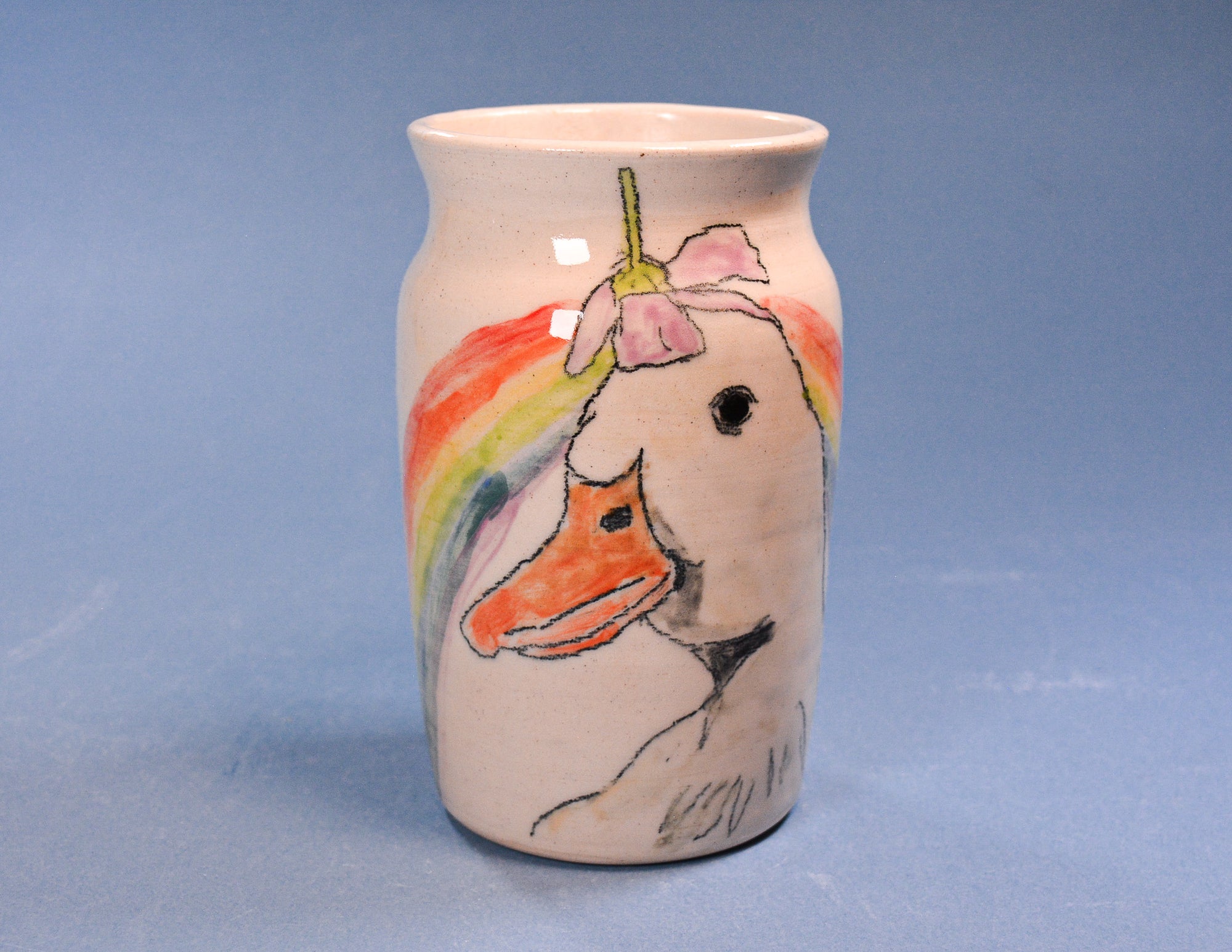 Rainbow Duck Vase