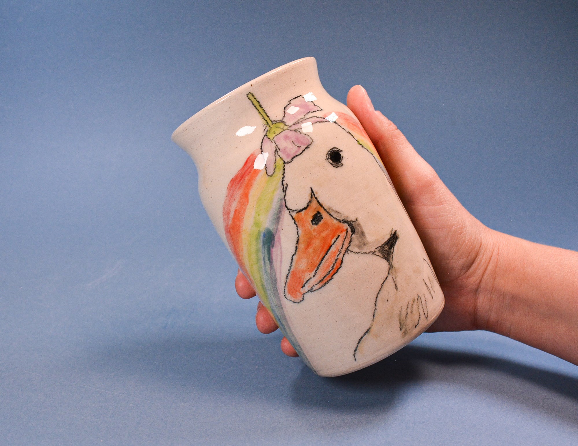 Rainbow Duck Vase