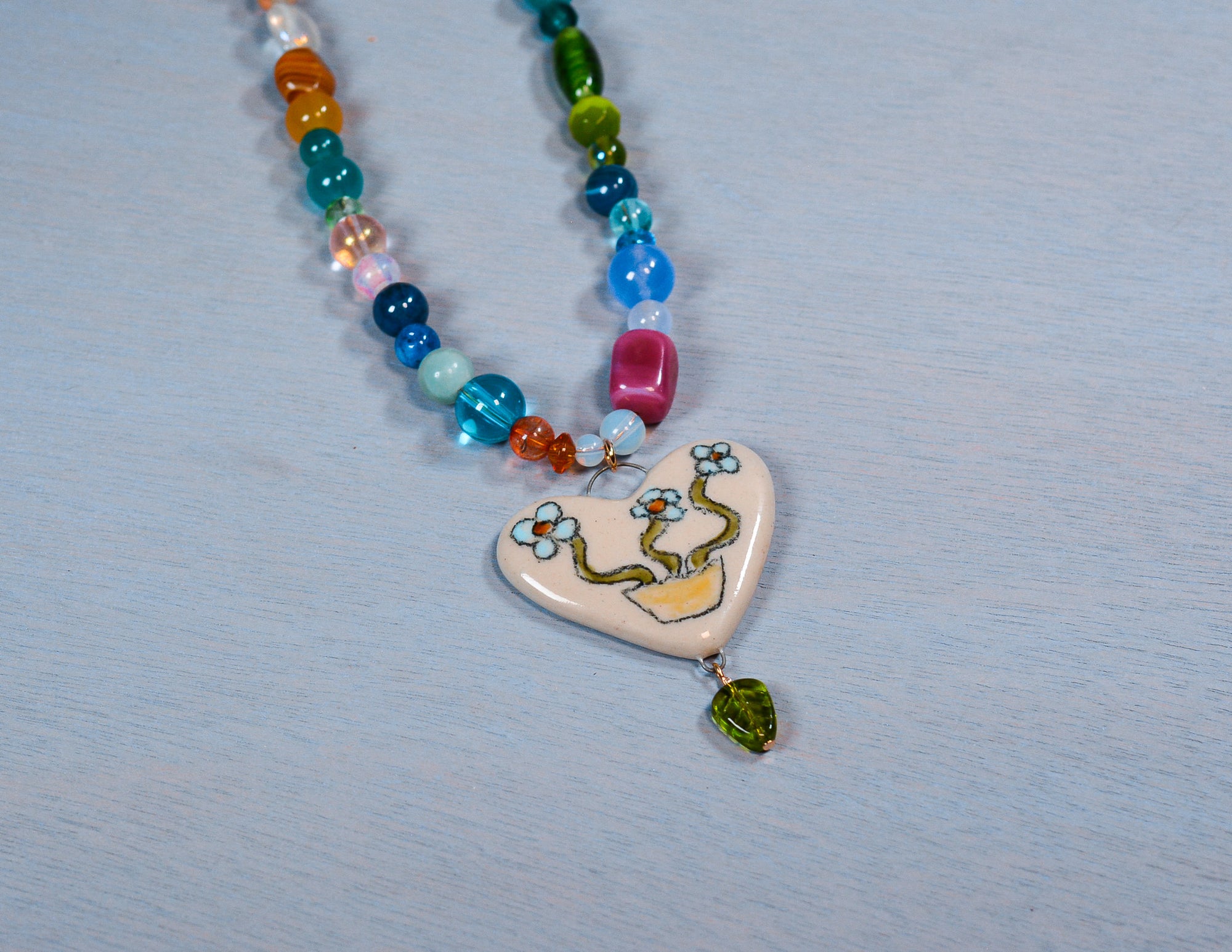 Blue Daisies Necklace