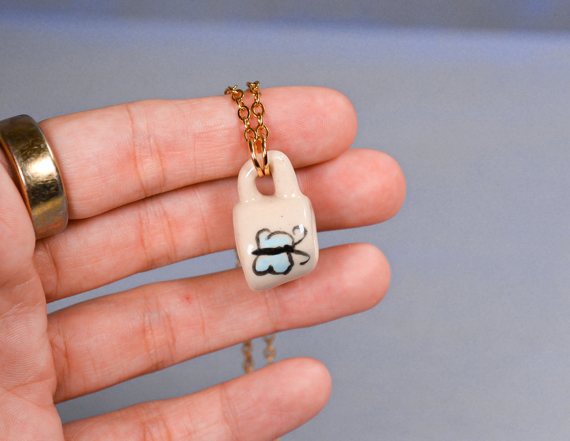 Butterflies Mug Necklace