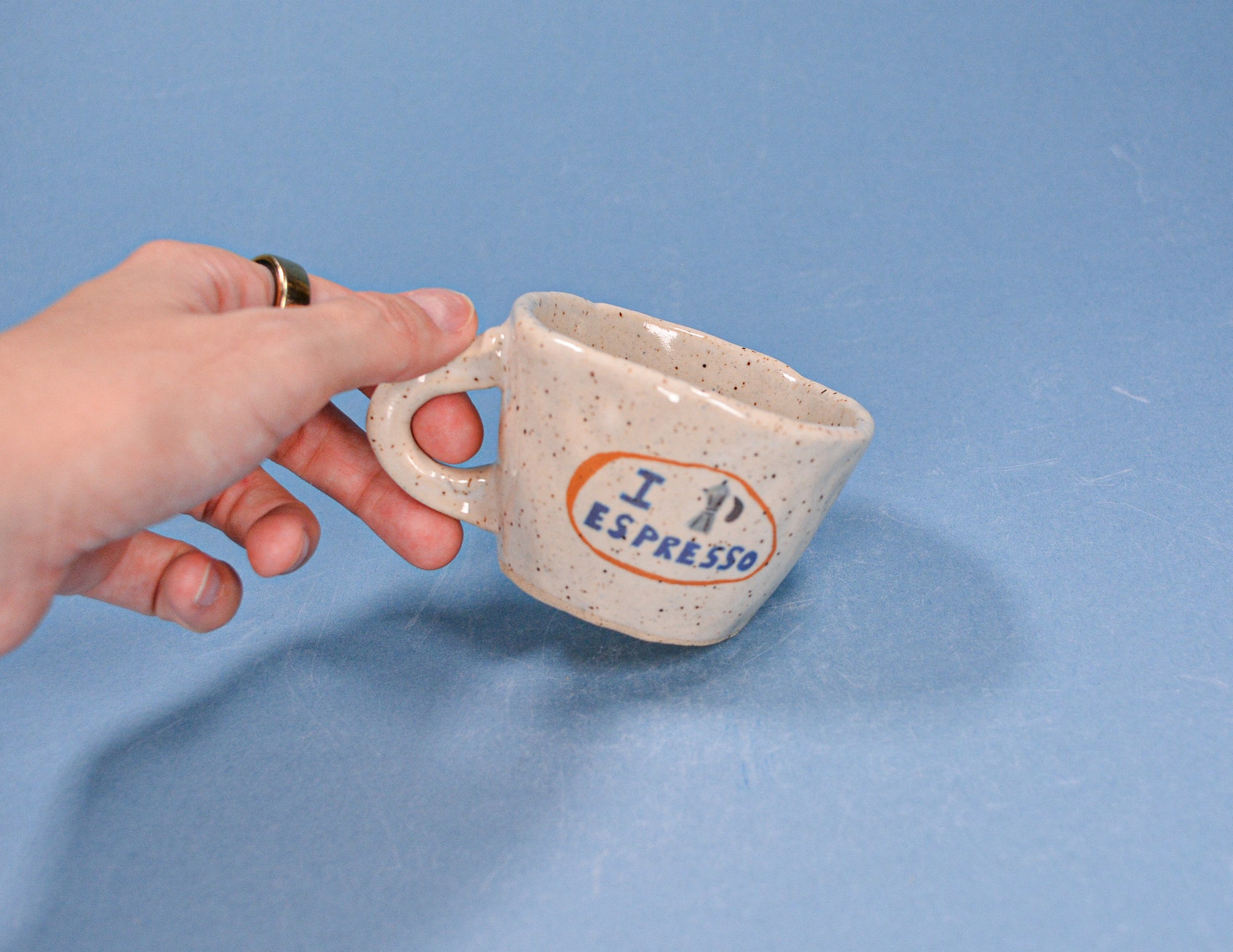 I Love Espresso Cup - Handmade Stoneware 2oz