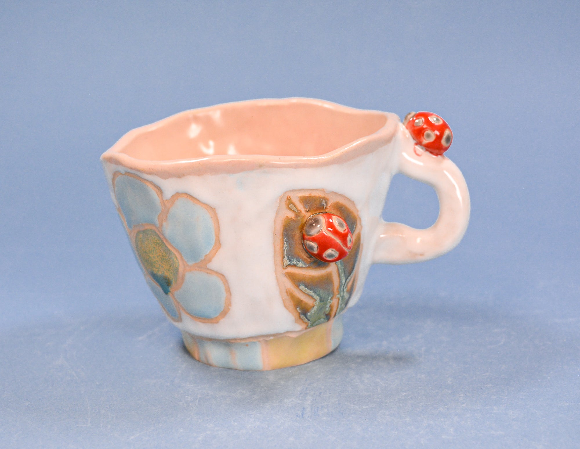 Ladybugs and Flowers Coffee Cup